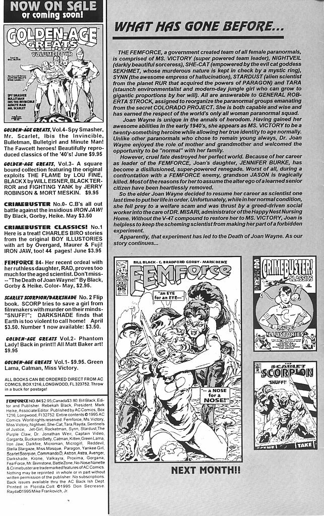 Read online Femforce comic -  Issue #84 - 2