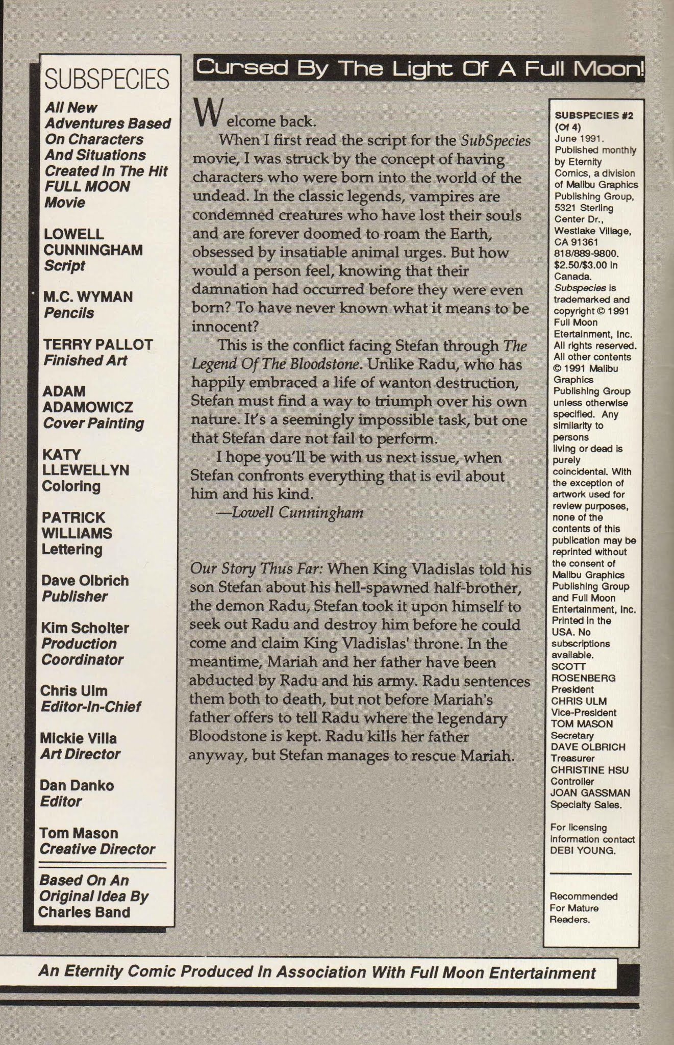 Read online Subspecies (1991) comic -  Issue #2 - 2