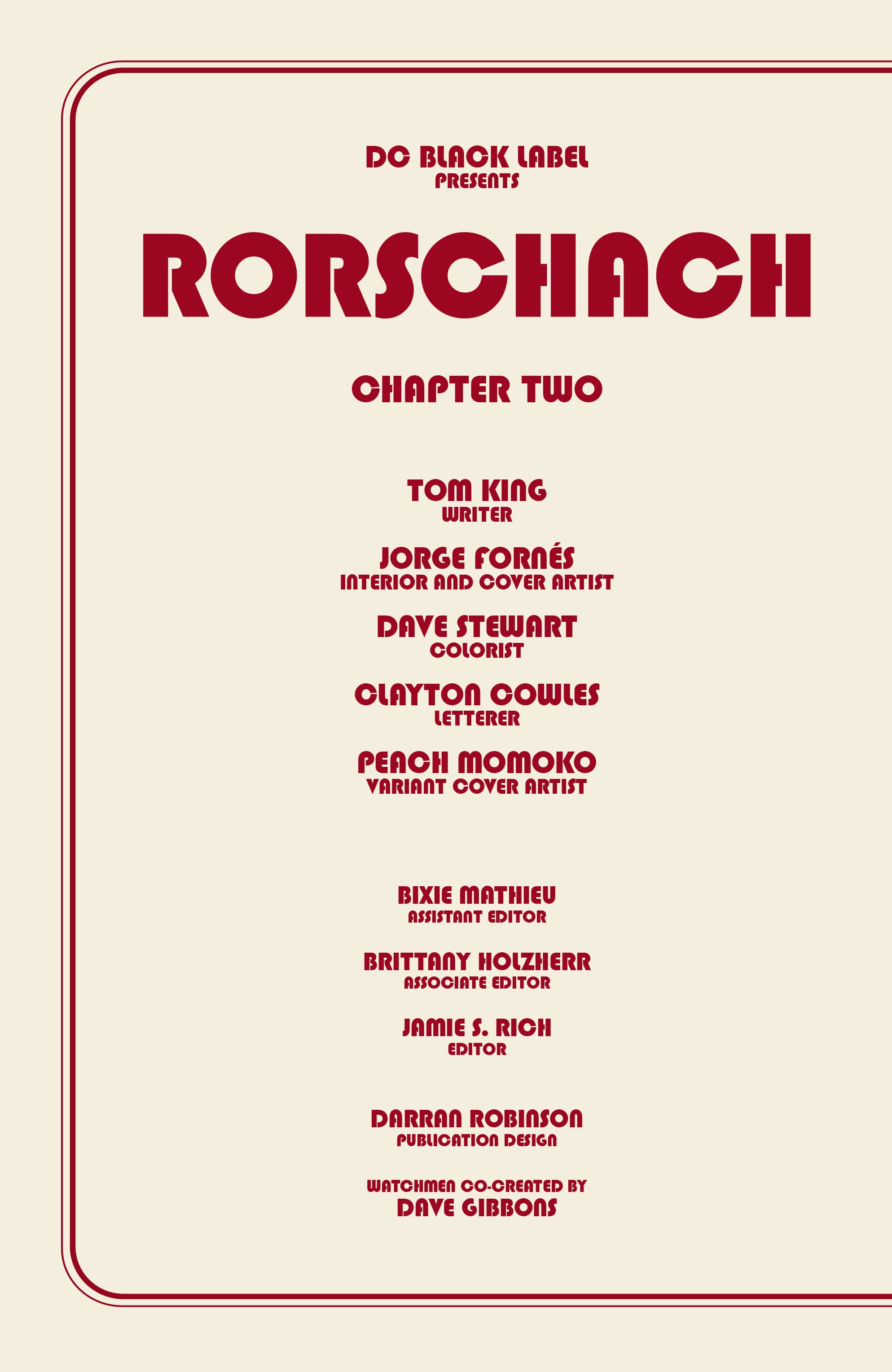 Read online Rorschach comic -  Issue #2 - 2