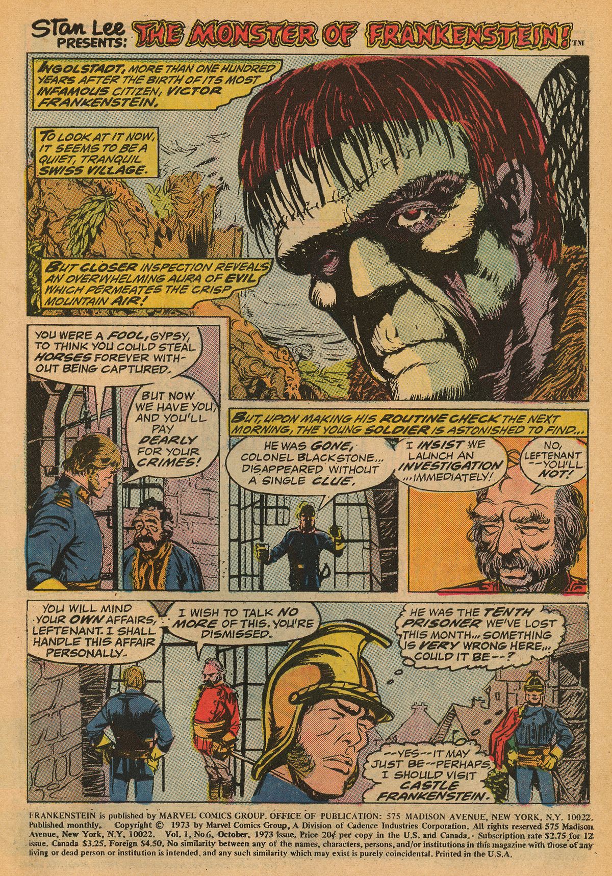 Read online Frankenstein (1973) comic -  Issue #6 - 3