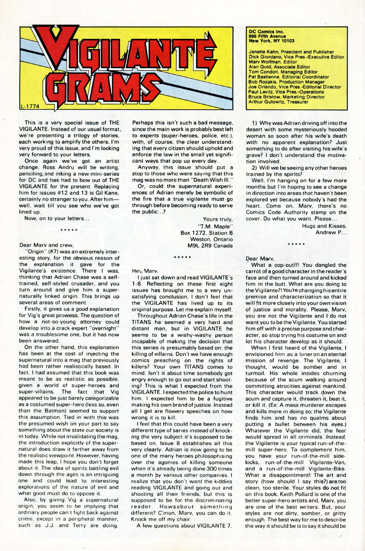 Read online Vigilante (1983) comic -  Issue #12 - 26