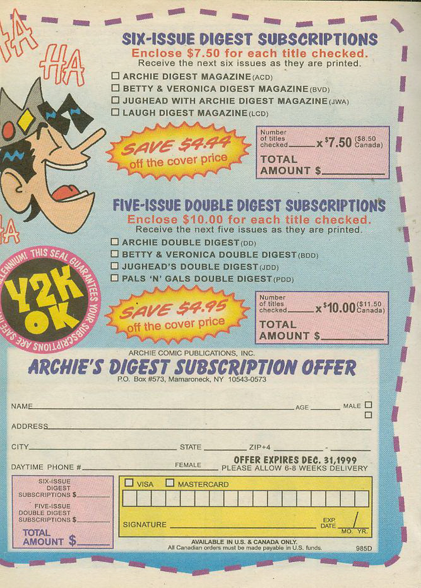 Read online Betty and Veronica Digest Magazine comic -  Issue #107 - 98