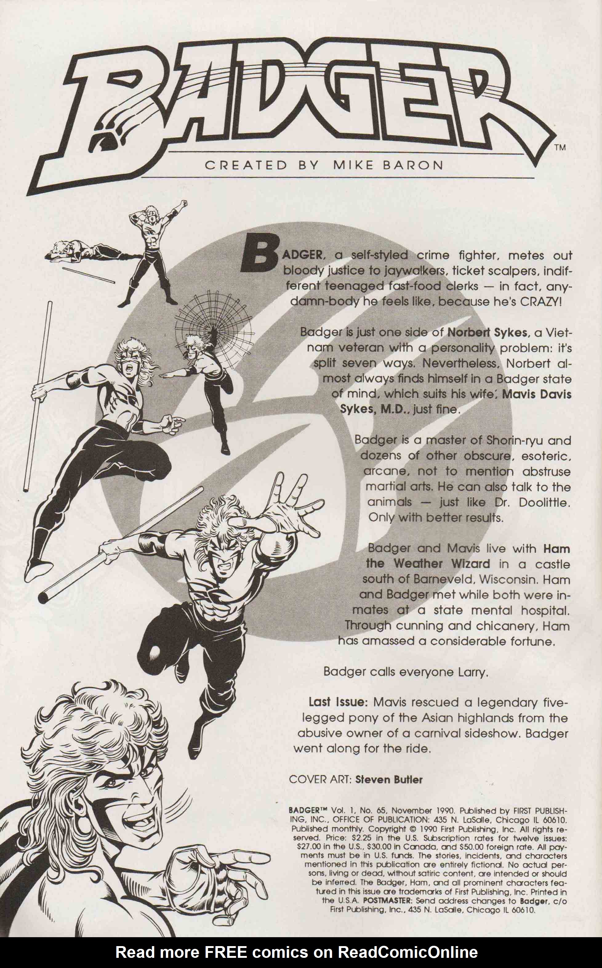 Read online The Badger comic -  Issue #65 - 2
