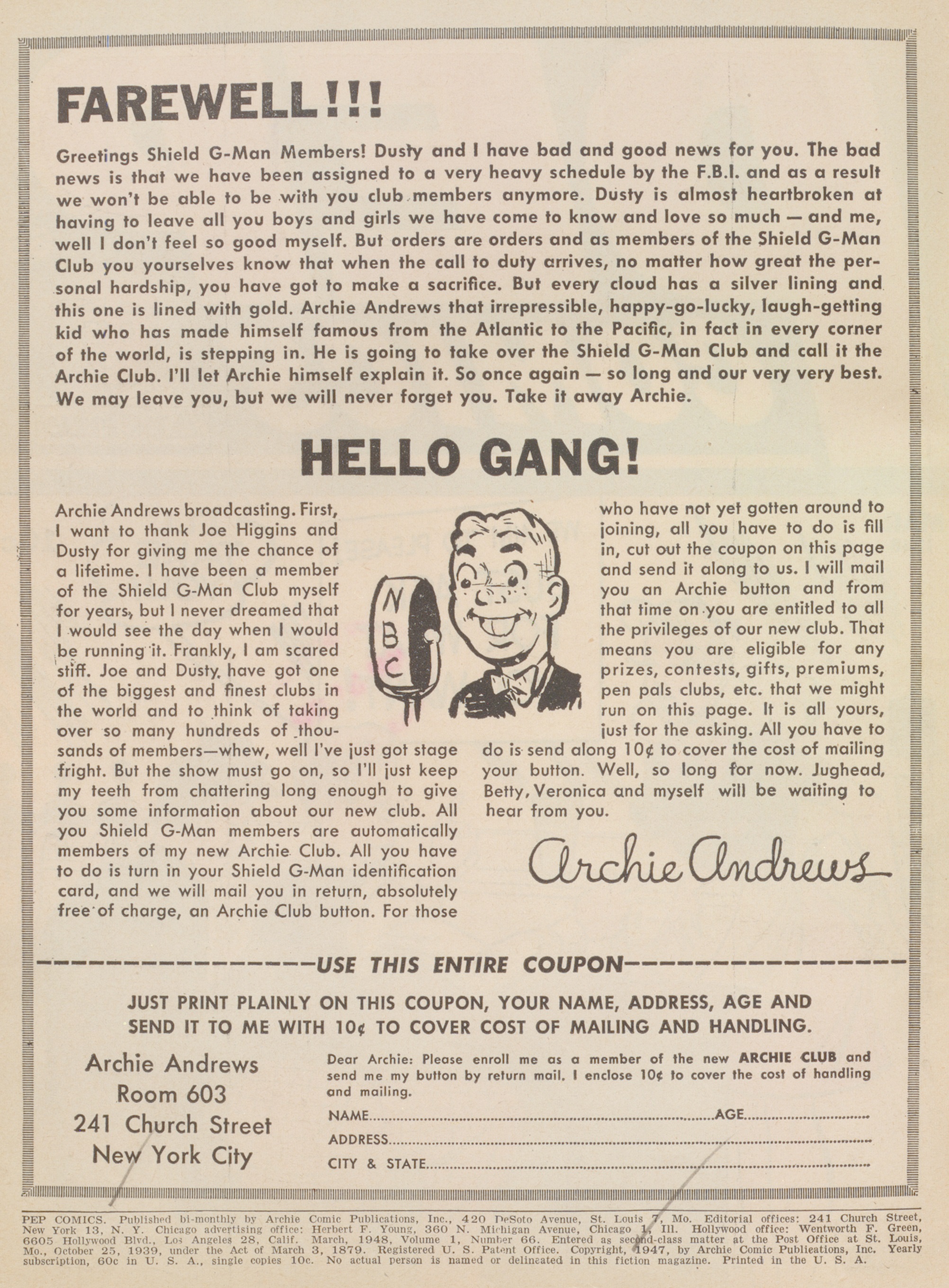 Read online Pep Comics comic -  Issue #66 - 2