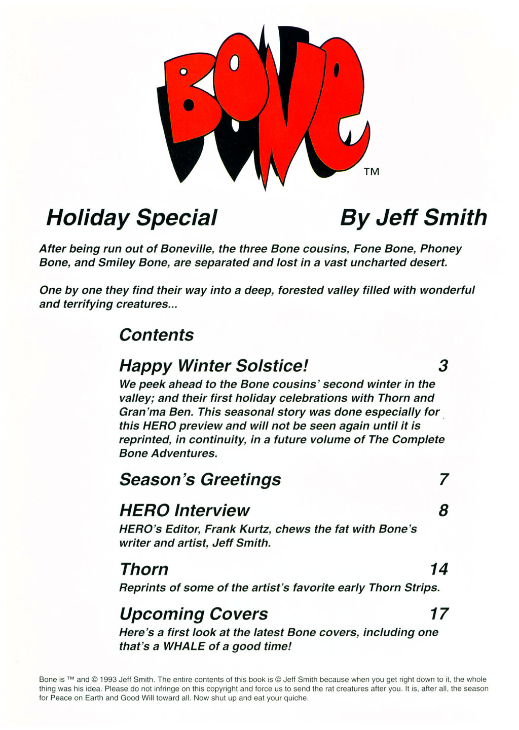 Read online Bone (1991) comic -  Issue # _Holiday Special - 2