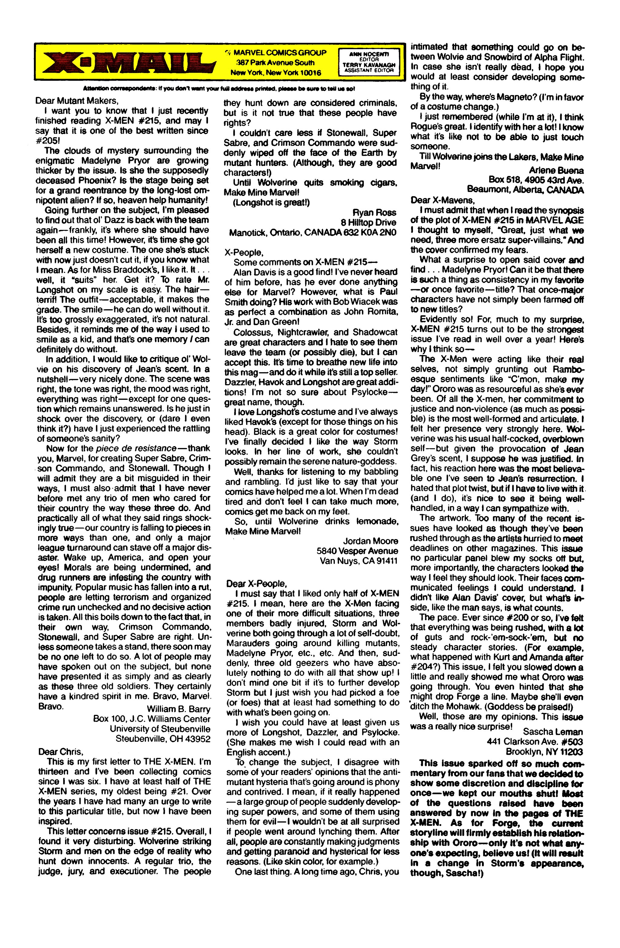 Read online Uncanny X-Men (1963) comic -  Issue #221 - 25