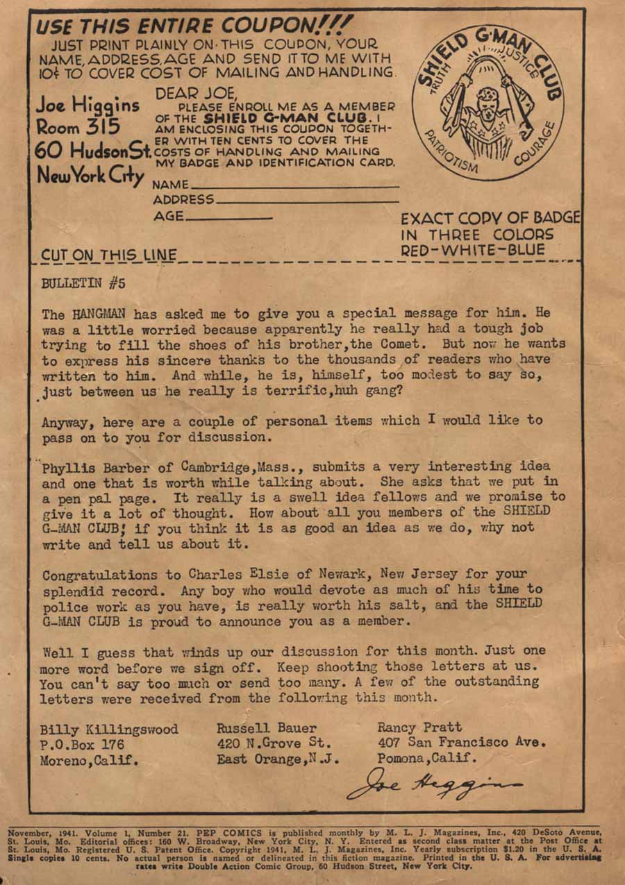 Read online Pep Comics comic -  Issue #21 - 2