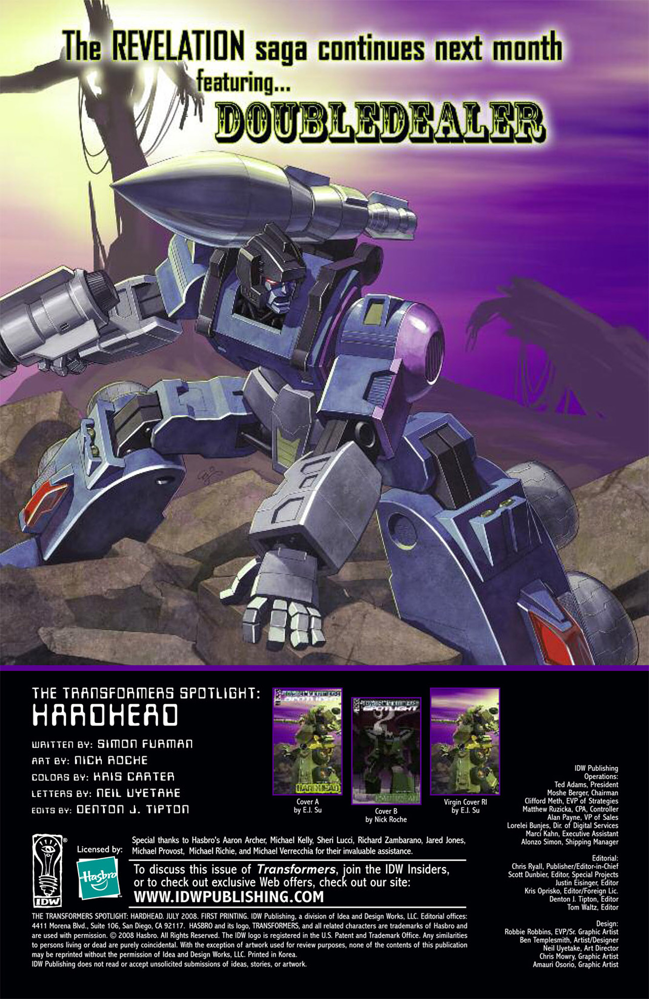 Read online Transformers Spotlight: Hardhead comic -  Issue # Full - 27