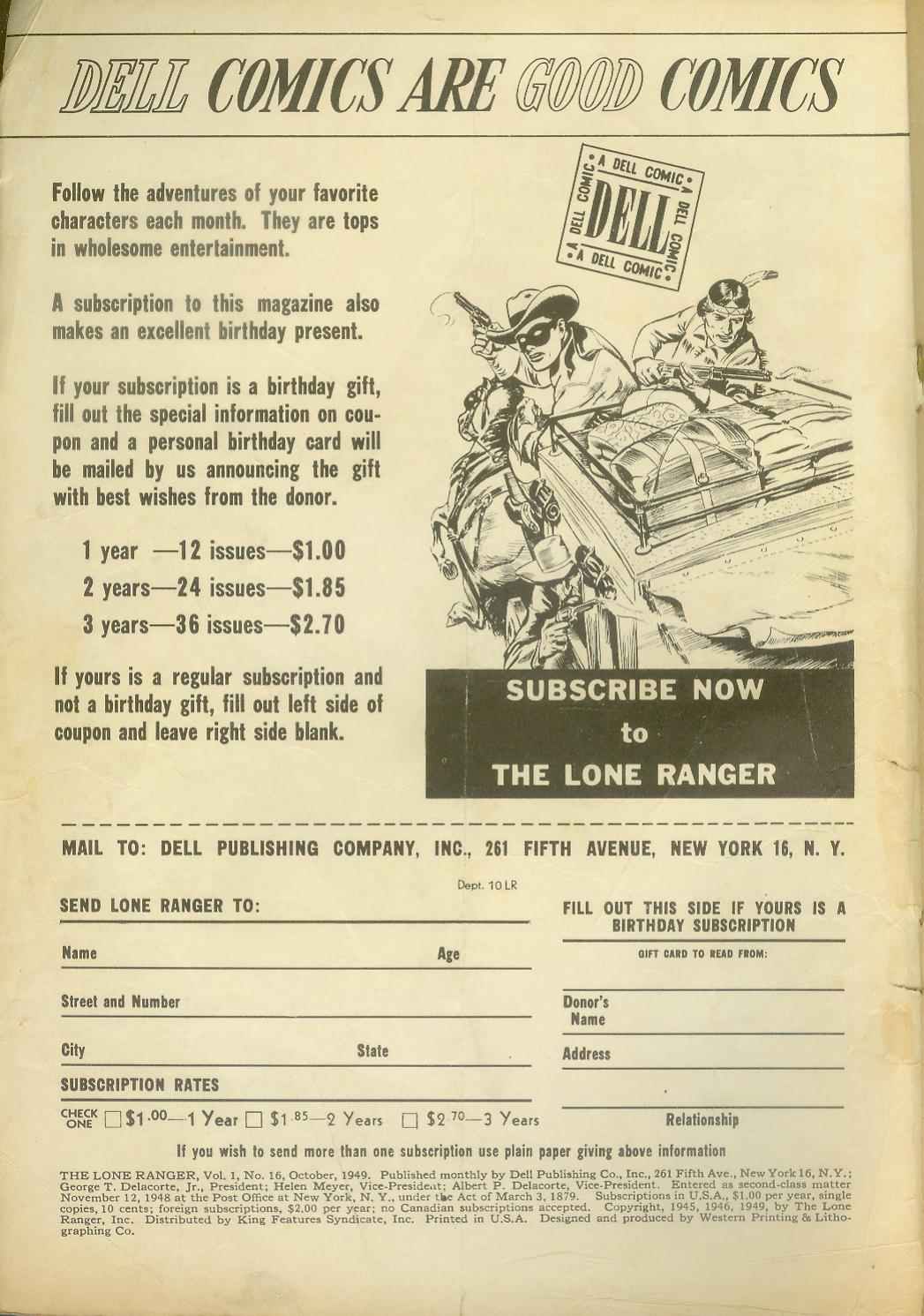 Read online The Lone Ranger (1948) comic -  Issue #16 - 2