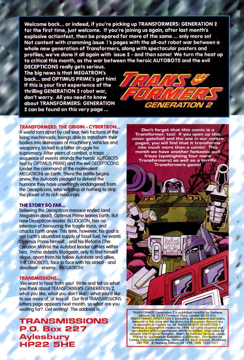 Read online Transformers: Generation 2 (1994) comic -  Issue #2 - 2