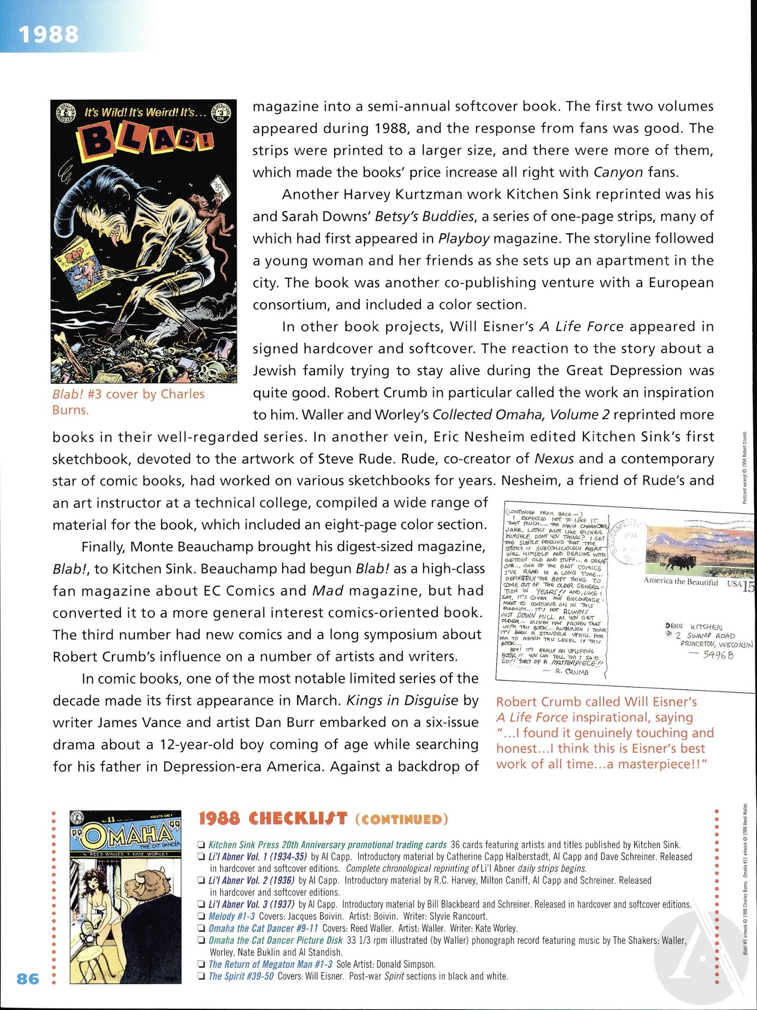 Read online Kitchen Sink Press: The First 25 Years comic -  Issue # TPB - 88