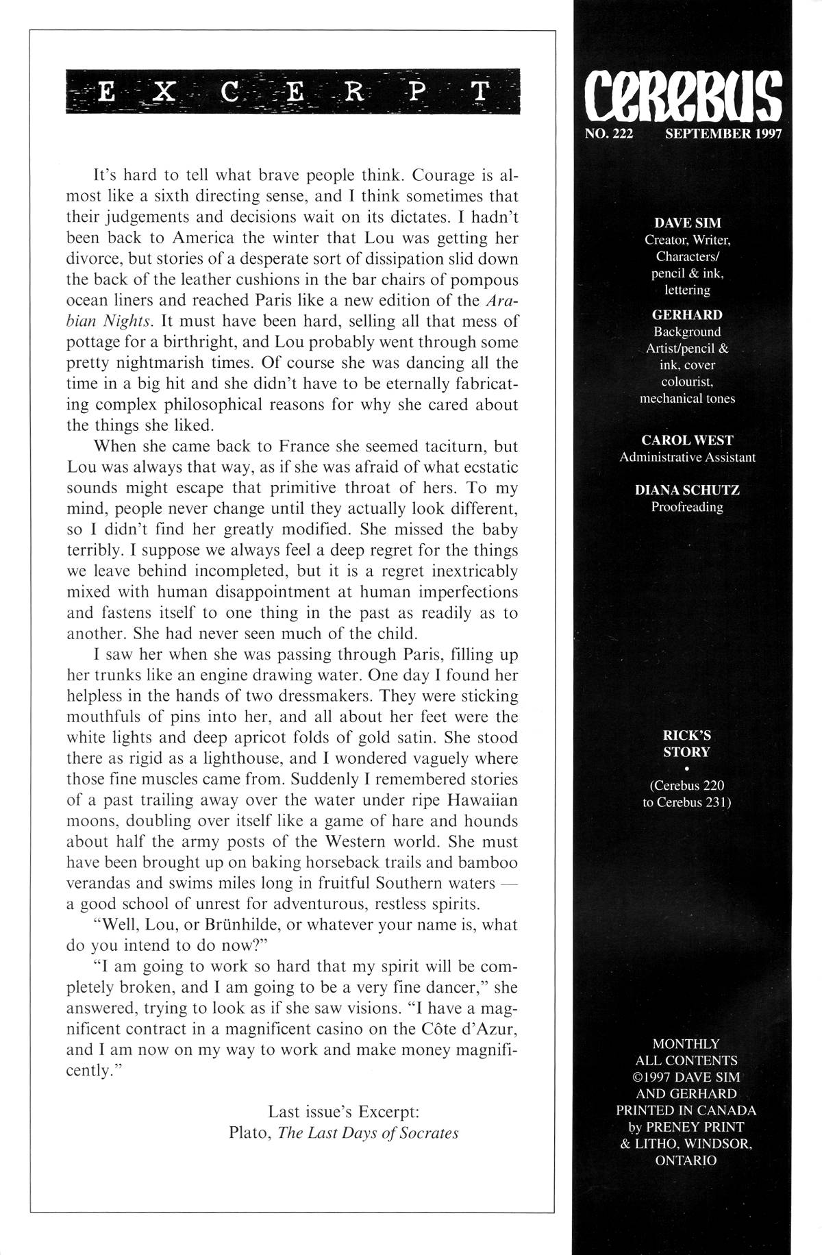 Read online Cerebus comic -  Issue #222 - 2
