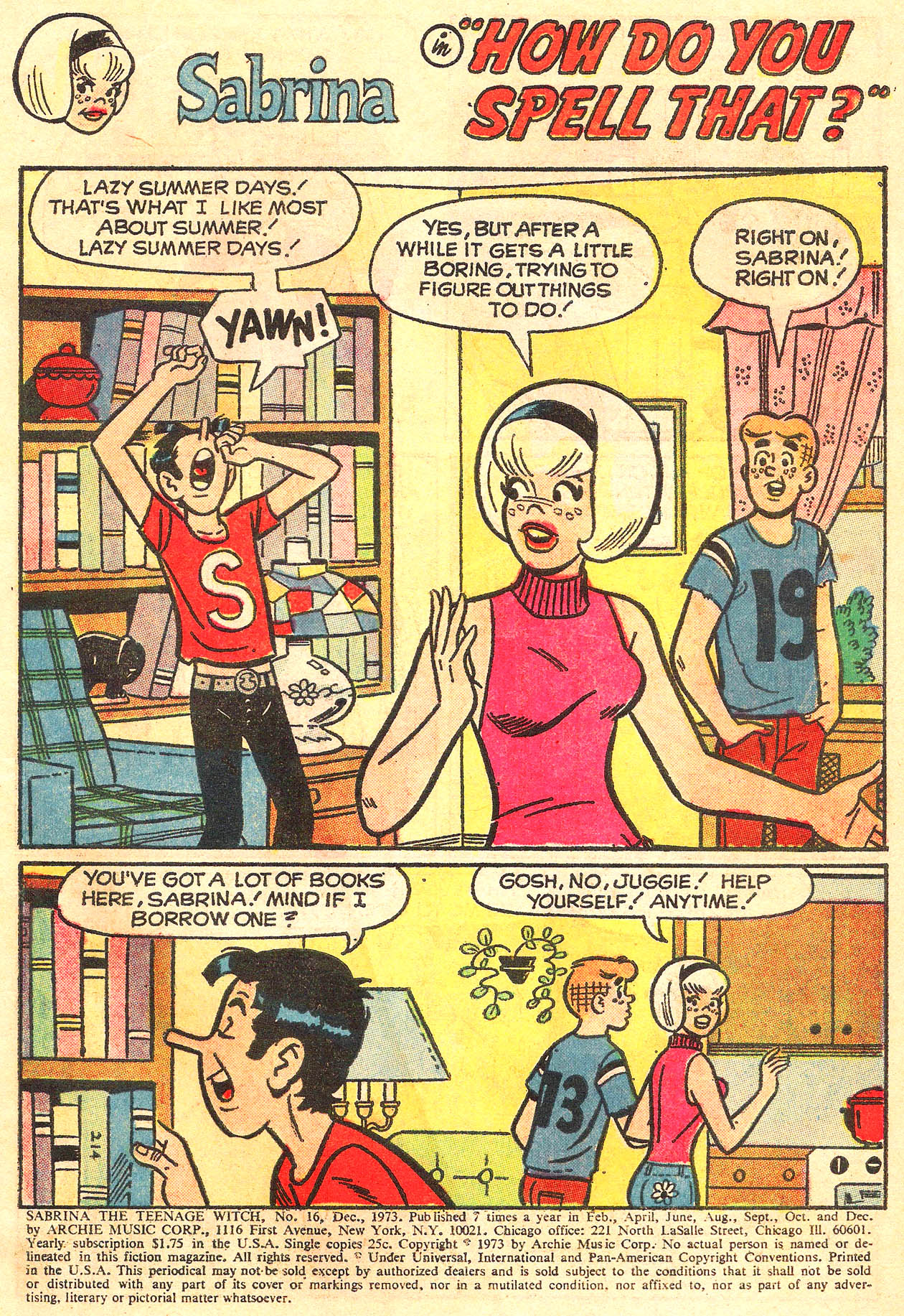 Read online Sabrina The Teenage Witch (1971) comic -  Issue #16 - 3