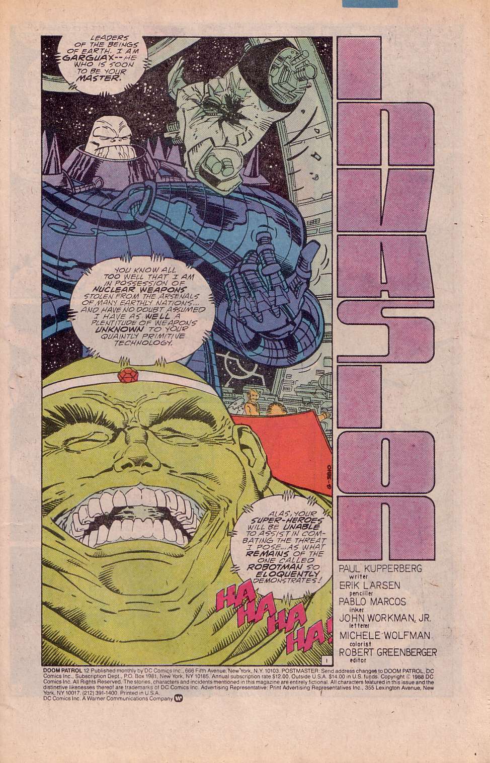 Read online Doom Patrol (1987) comic -  Issue #12 - 2