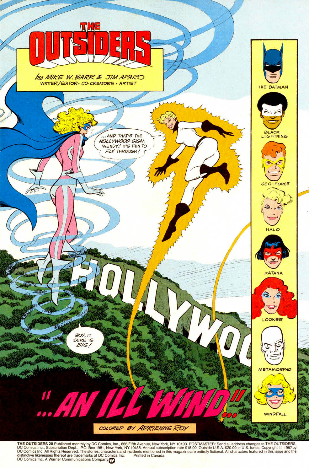 Read online The Outsiders (1985) comic -  Issue #20 - 2