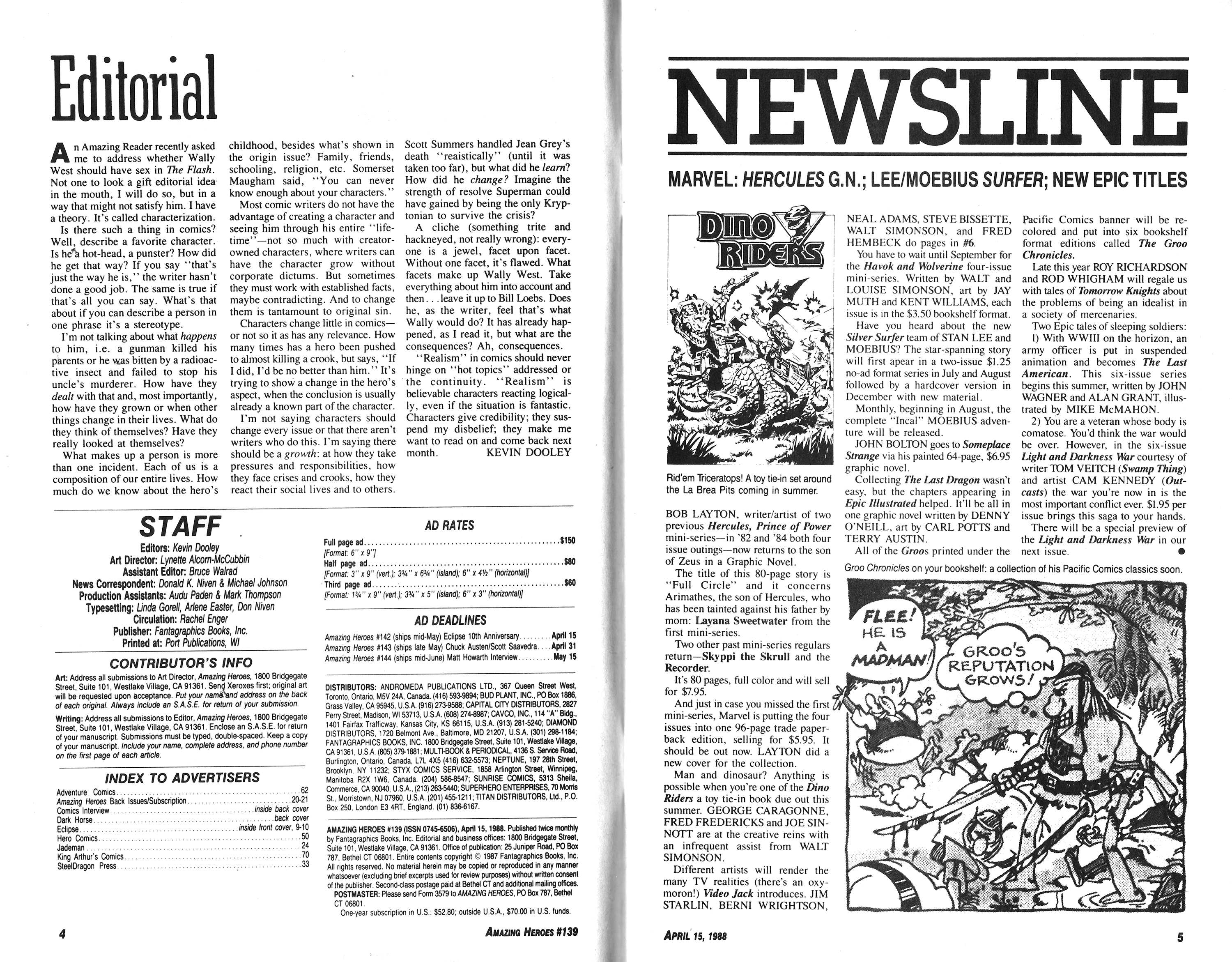 Read online Amazing Heroes comic -  Issue #139 - 3