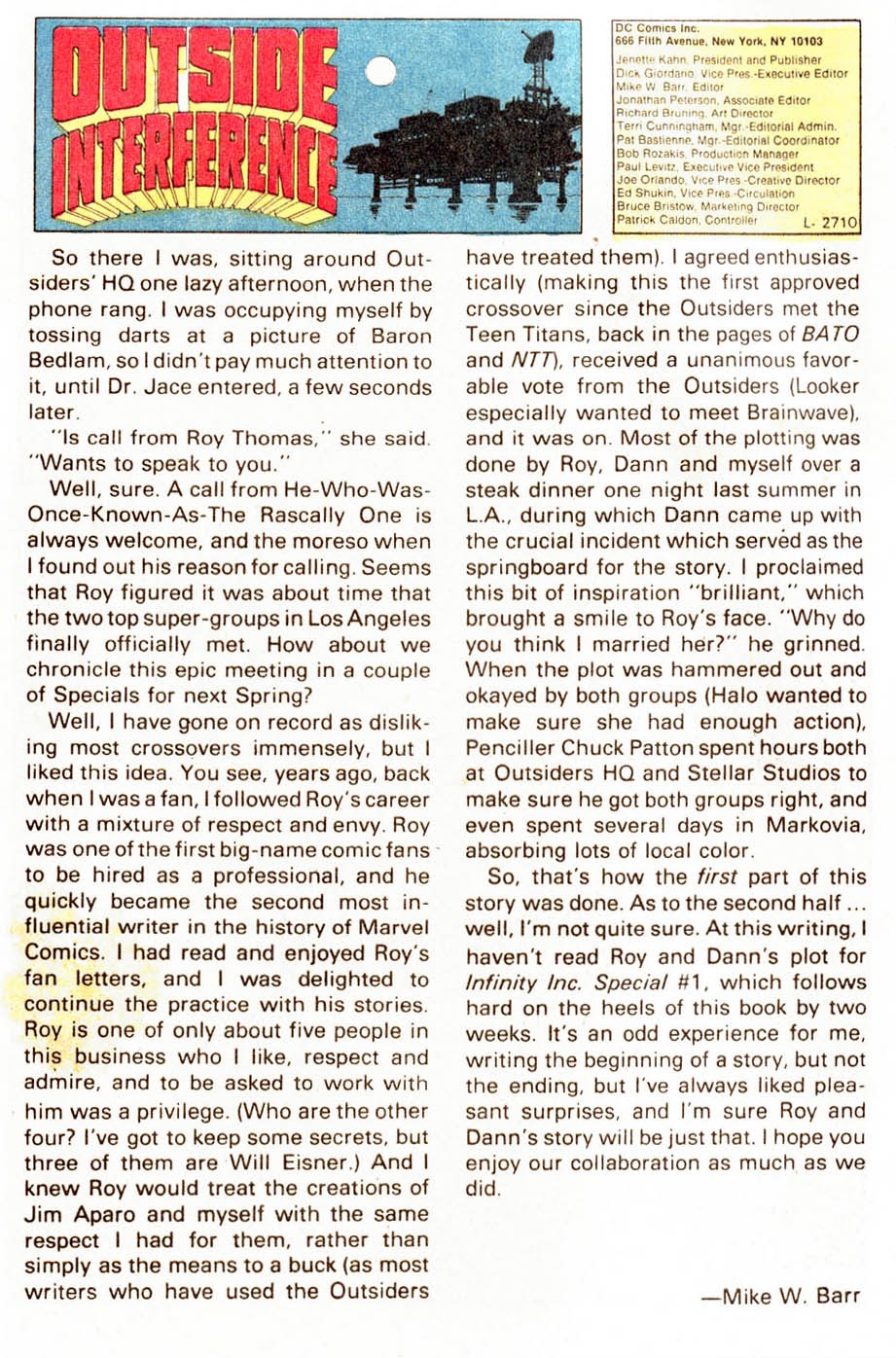 Read online Outsiders Special comic -  Issue # Full - 39