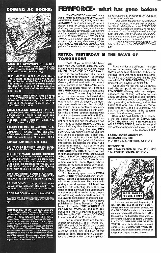 Read online Femforce comic -  Issue #103 - 2