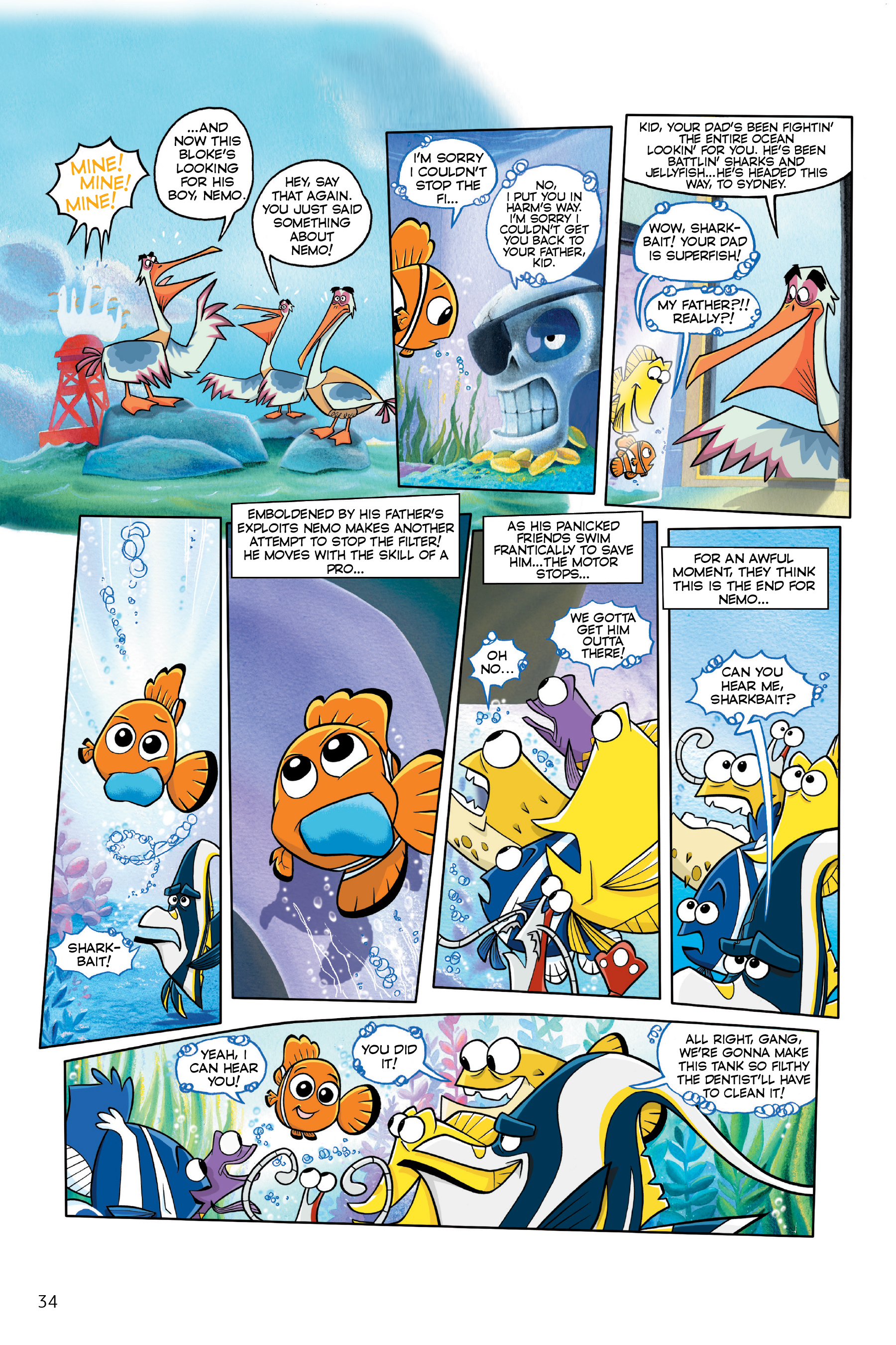 Read online Disney/PIXAR Finding Nemo and Finding Dory: The Story of the Movies in Comics comic -  Issue # TPB - 34