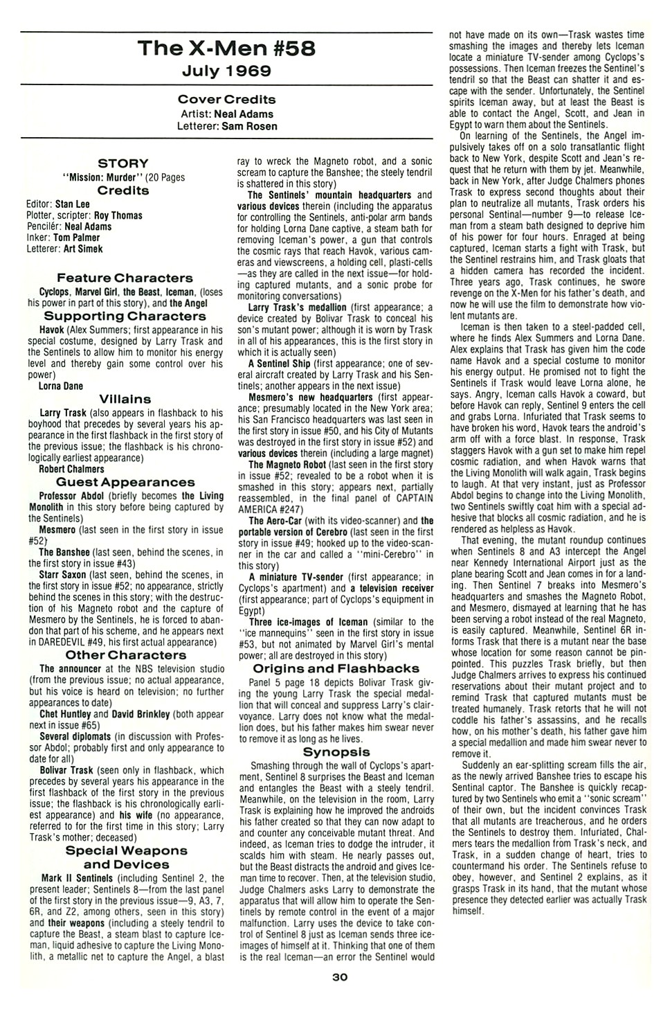 Read online The Official Marvel Index To The X-Men comic -  Issue #3 - 32