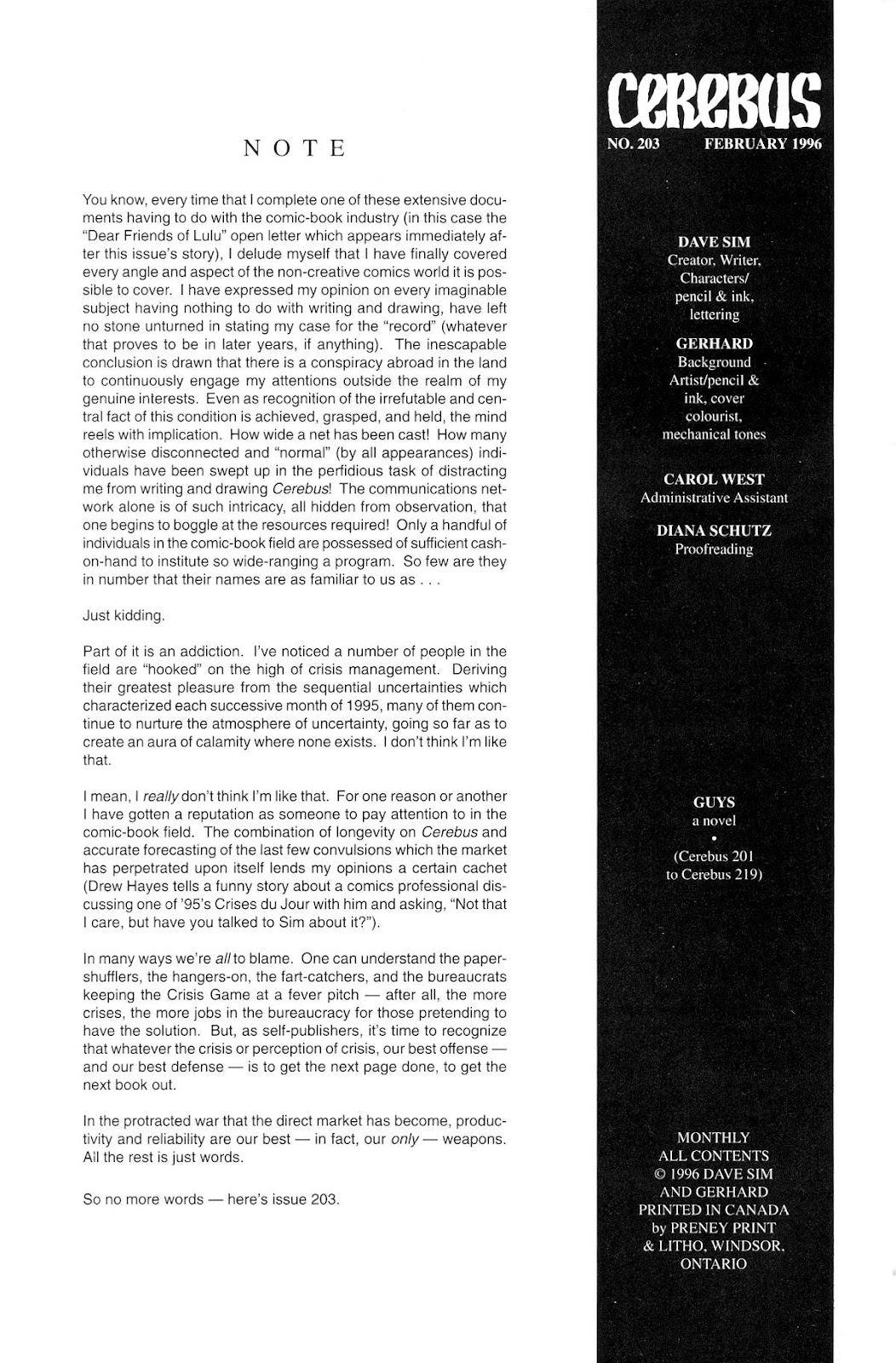 Cerebus issue 203 - Page 2