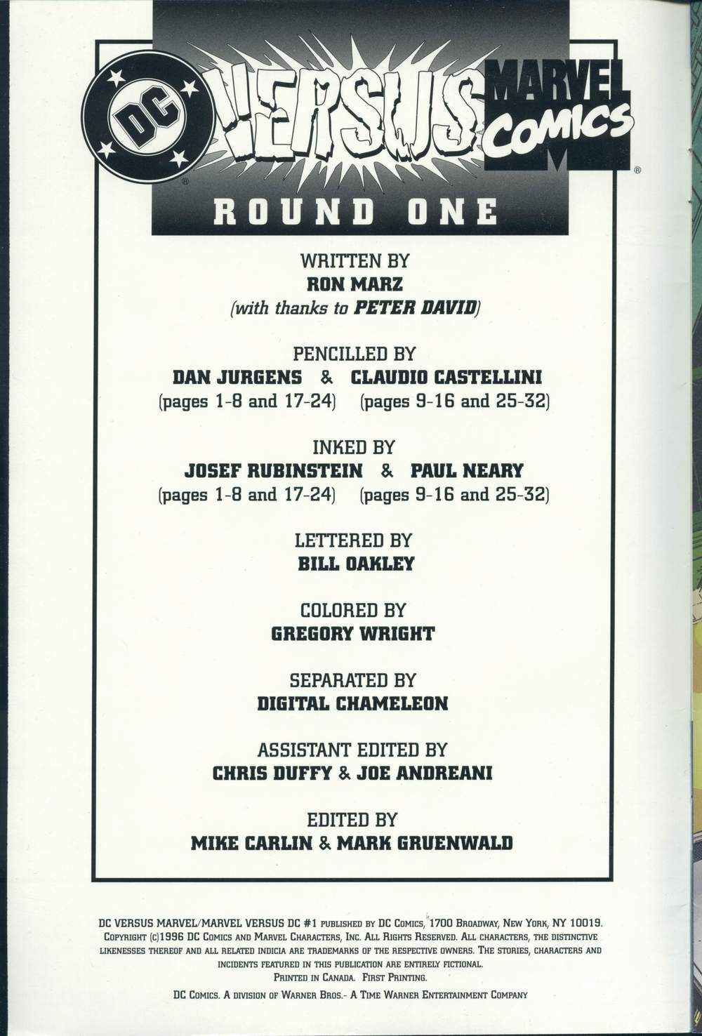 Read online DC Versus Marvel Comics comic -  Issue #1 - 2