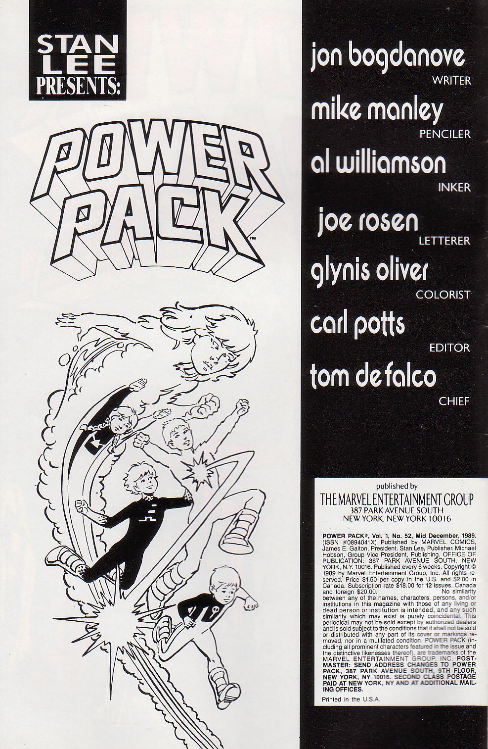 Read online Power Pack (1984) comic -  Issue #52 - 2