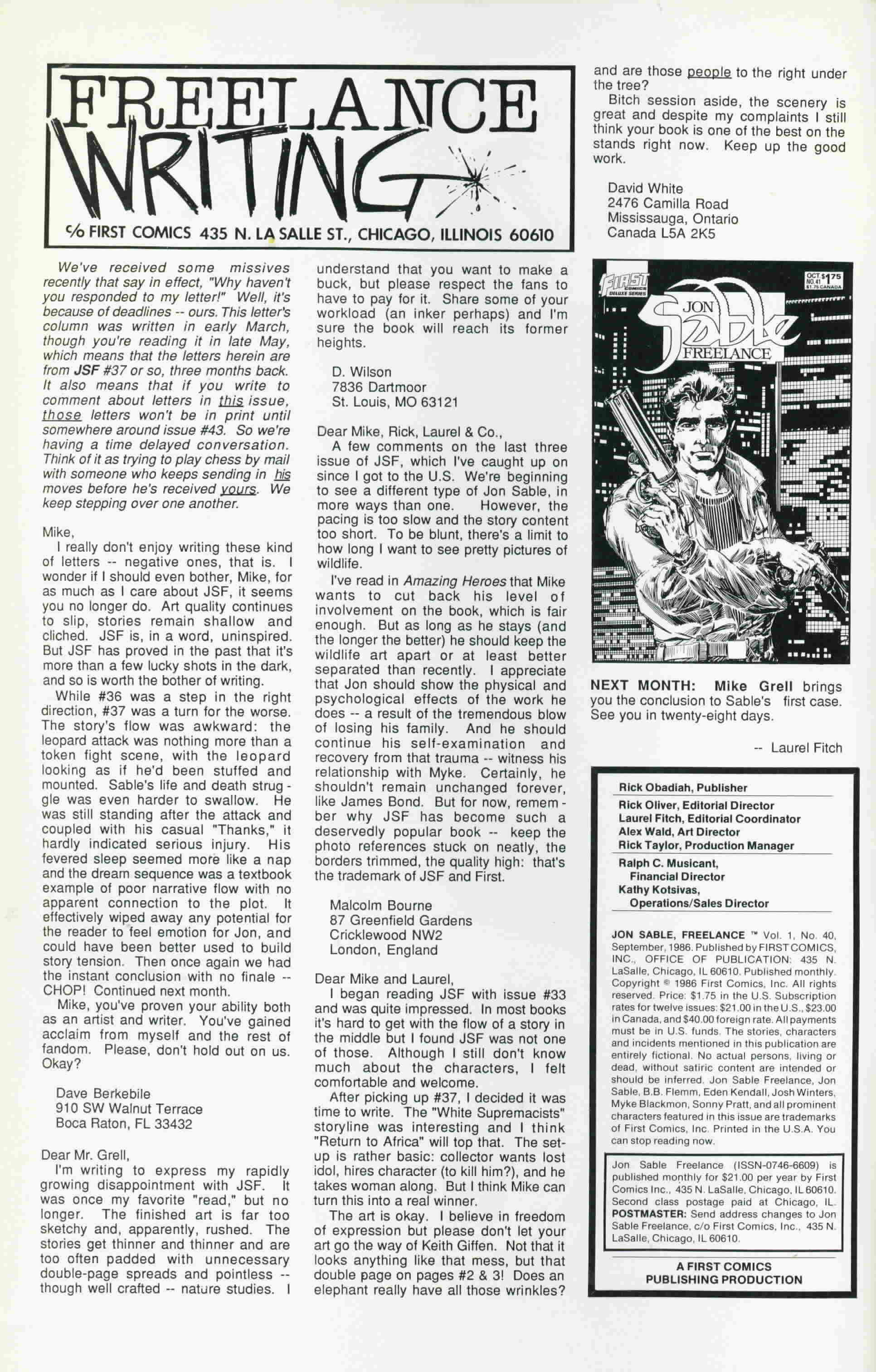 Read online Jon Sable, Freelance comic -  Issue #40 - 2