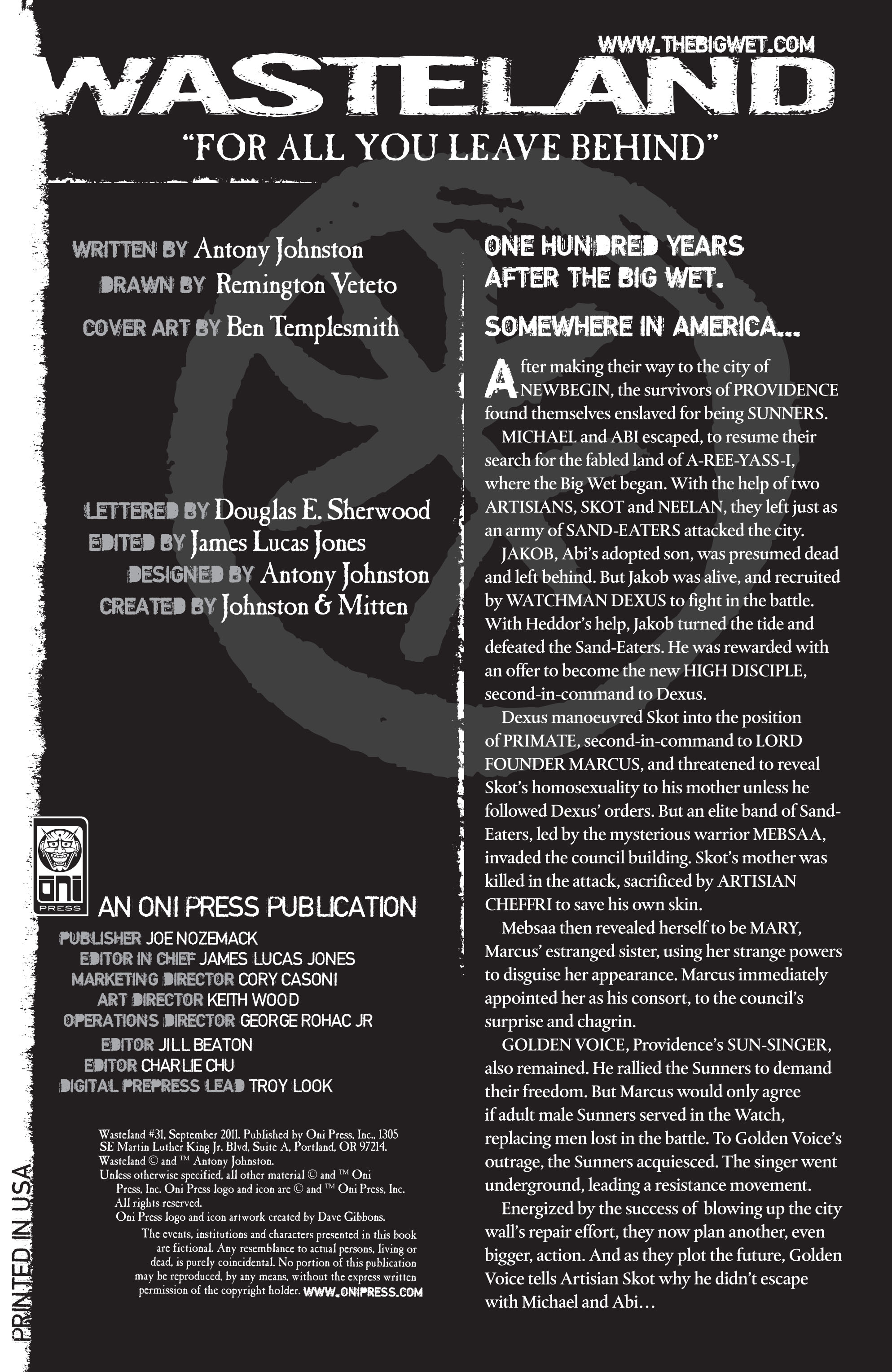 Read online Wasteland (2006) comic -  Issue #31 - 2