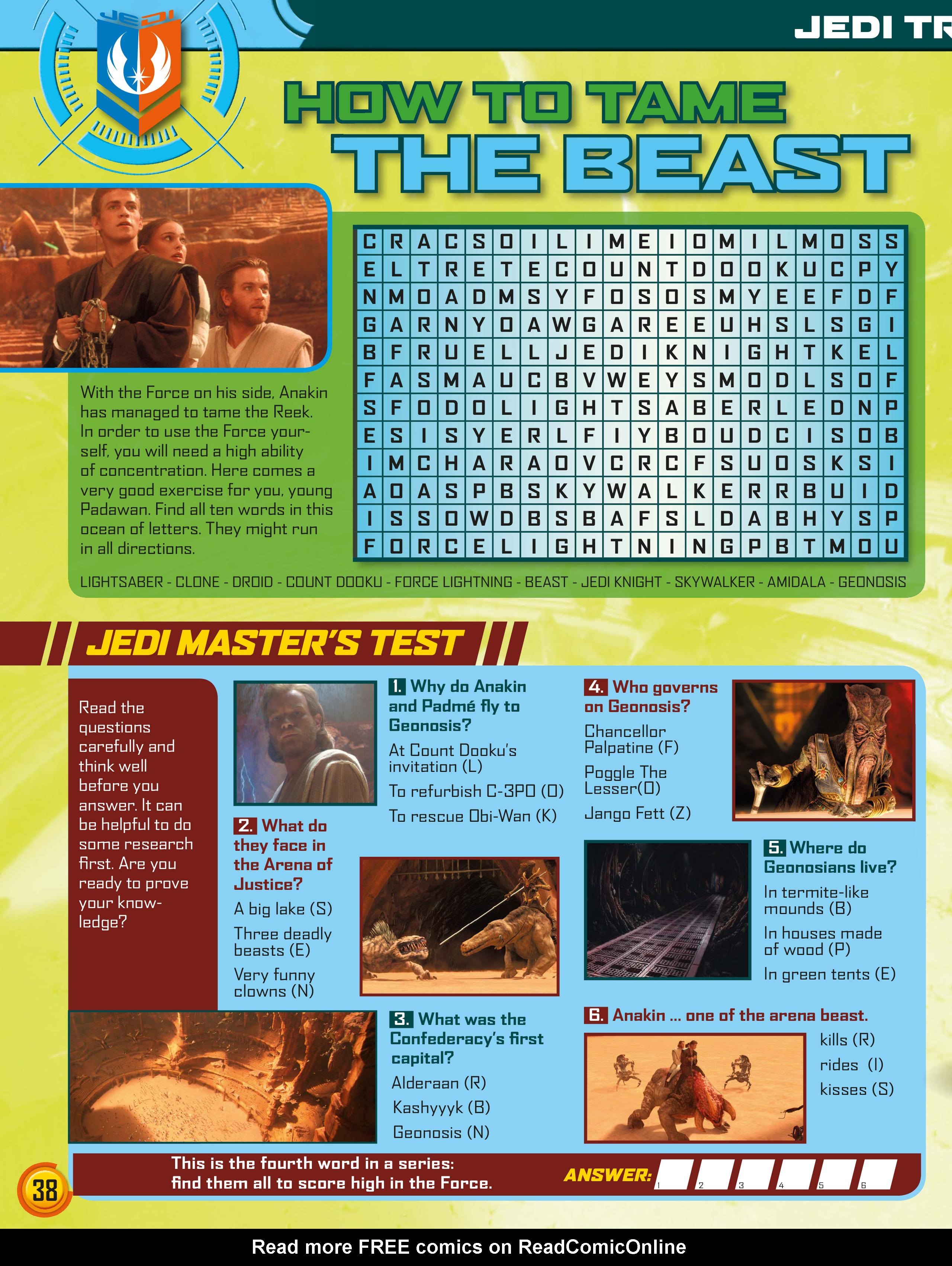 Read online Star Wars Jedi Master Magazine comic -  Issue #2 - 38