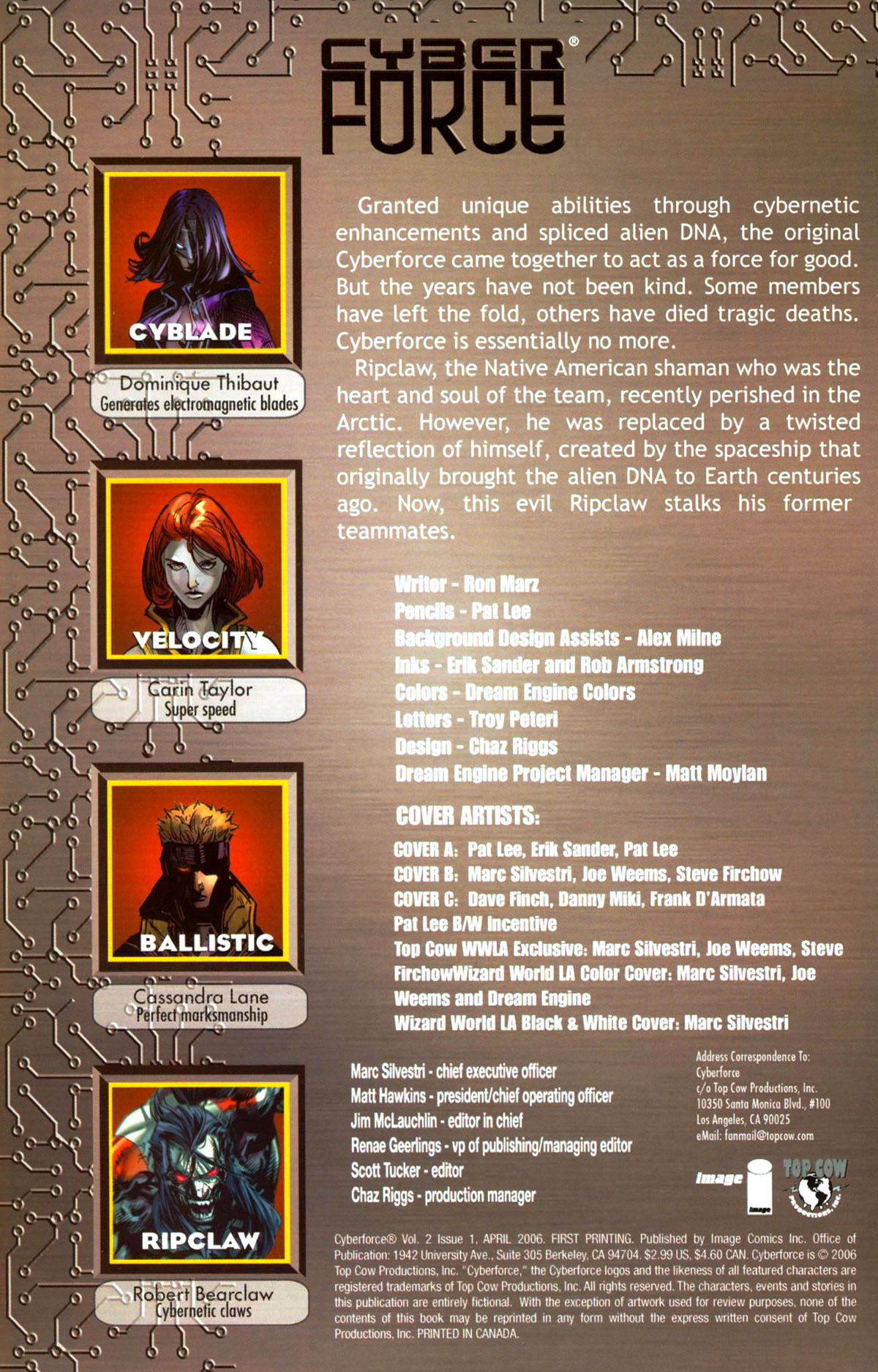 Read online Cyberforce (2006) comic -  Issue #1 - 2
