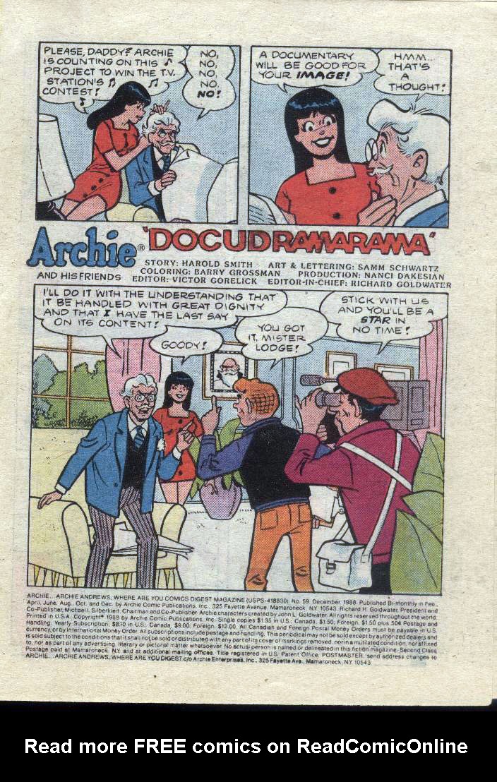 Read online Archie...Archie Andrews, Where Are You? Digest Magazine comic -  Issue #59 - 2