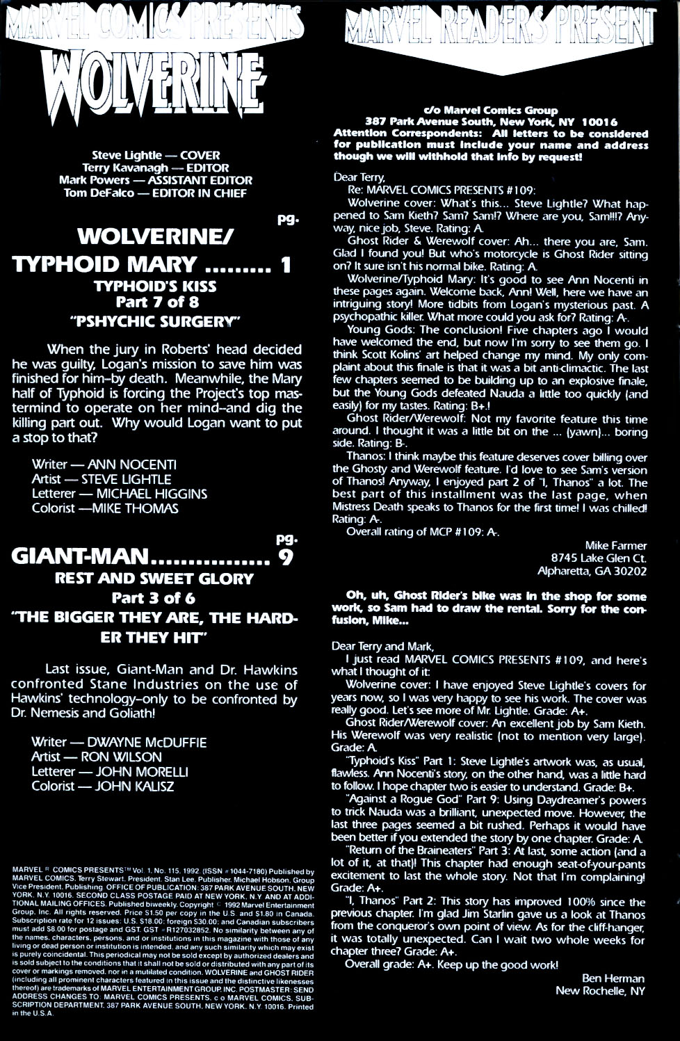 Read online Marvel Comics Presents (1988) comic -  Issue #115 - 2