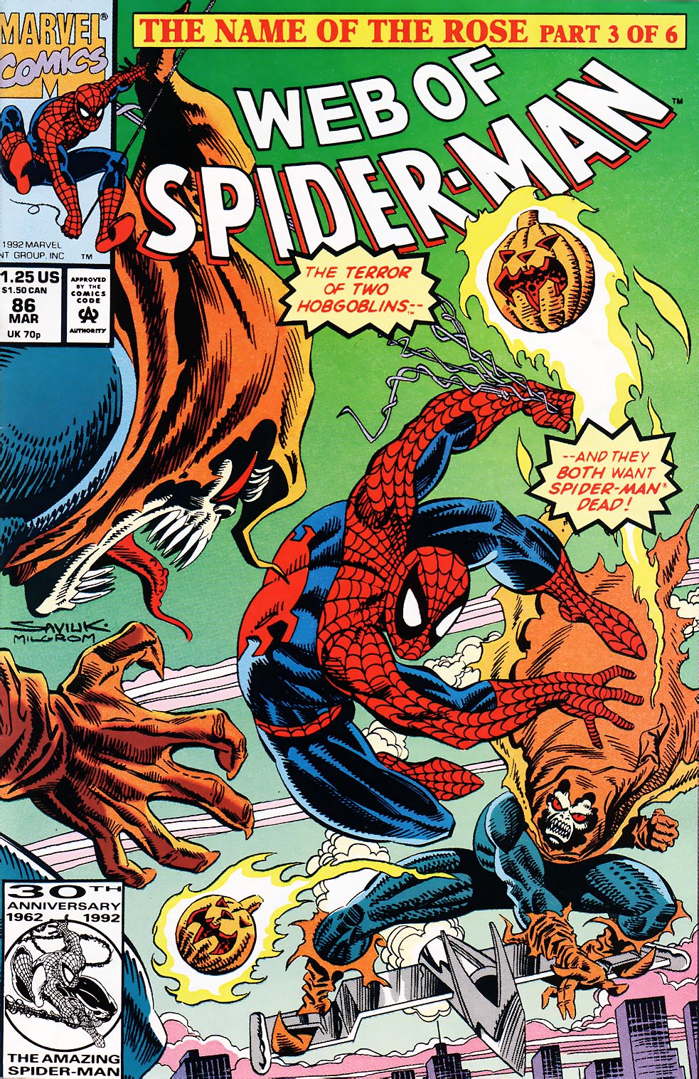 Read online Web of Spider-Man (1985) comic -  Issue #86 - 1