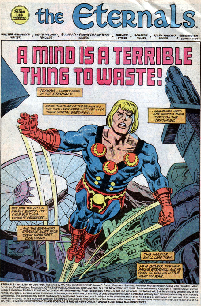 Read online Eternals (1985) comic -  Issue #10 - 2