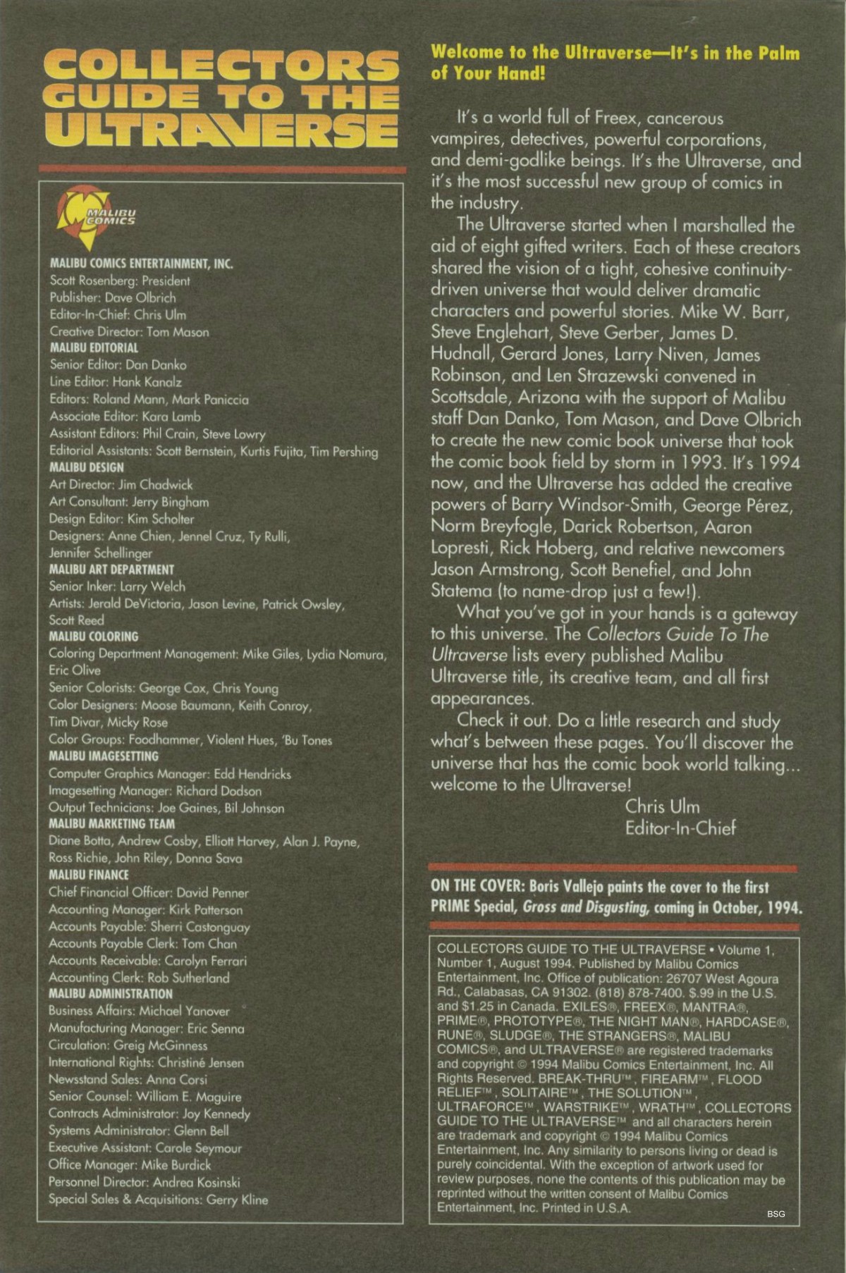Read online Collectors Guide to the Ultraverse comic -  Issue # Full - 2