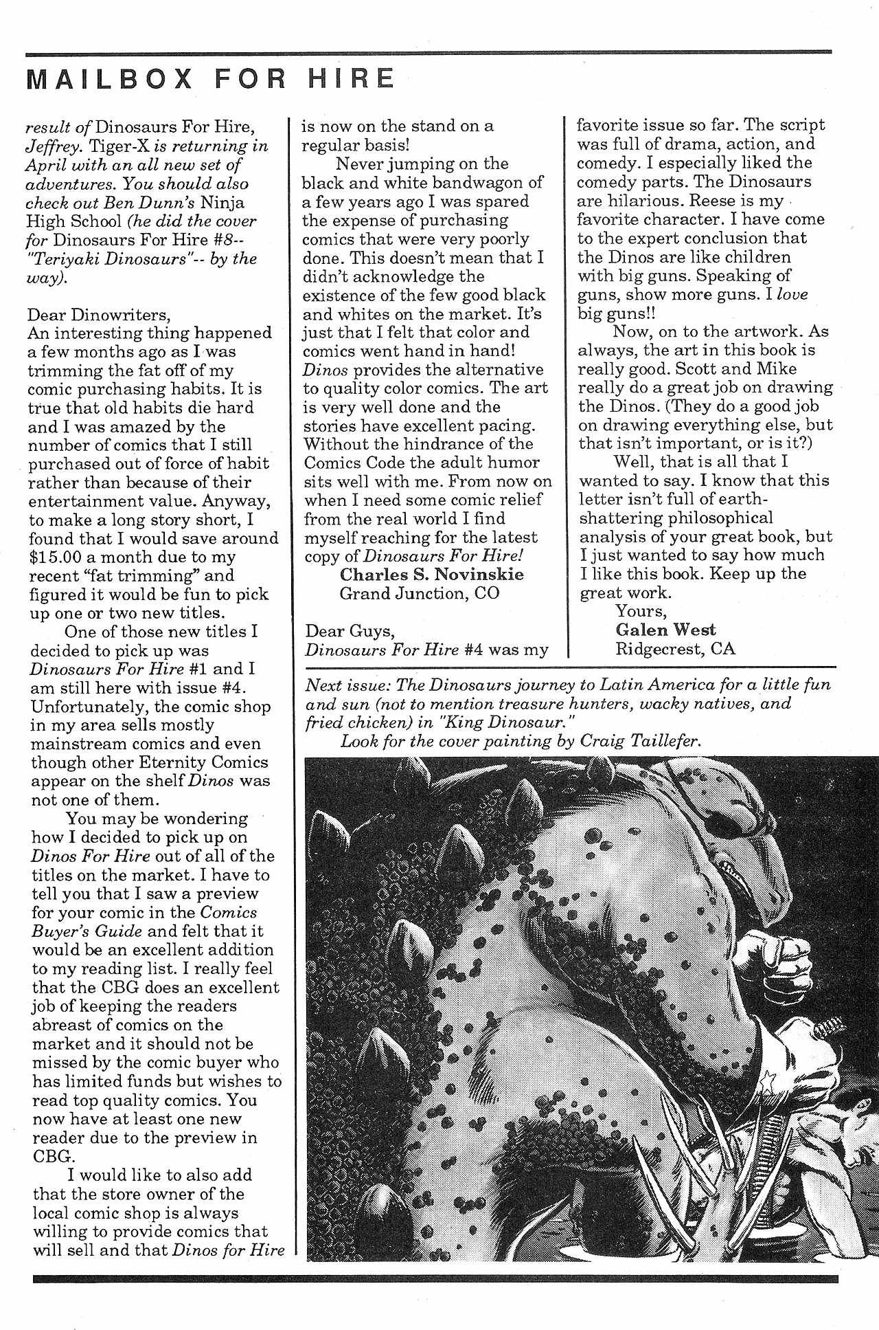 Read online Dinosaurs For Hire (1988) comic -  Issue #6 - 28