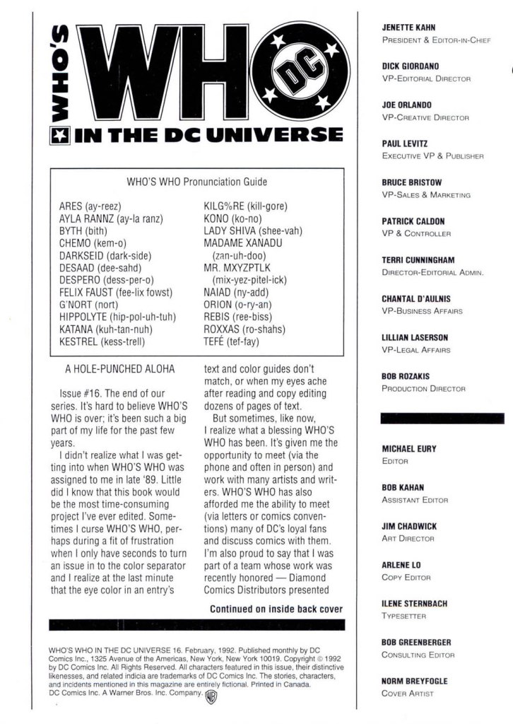 Read online Who's Who in the DC Universe comic -  Issue #16 - 2