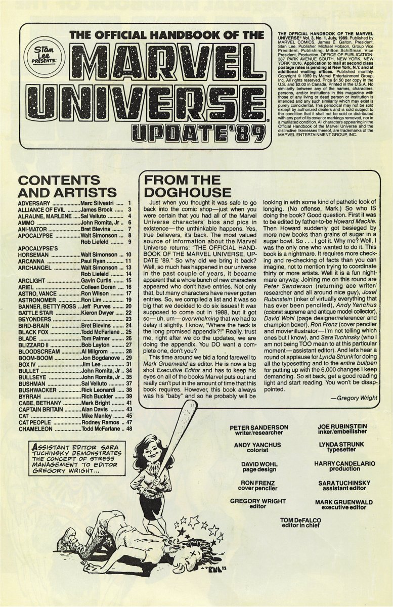 Read online The Official Handbook of the Marvel Universe: Update '89 comic -  Issue #1 - 3