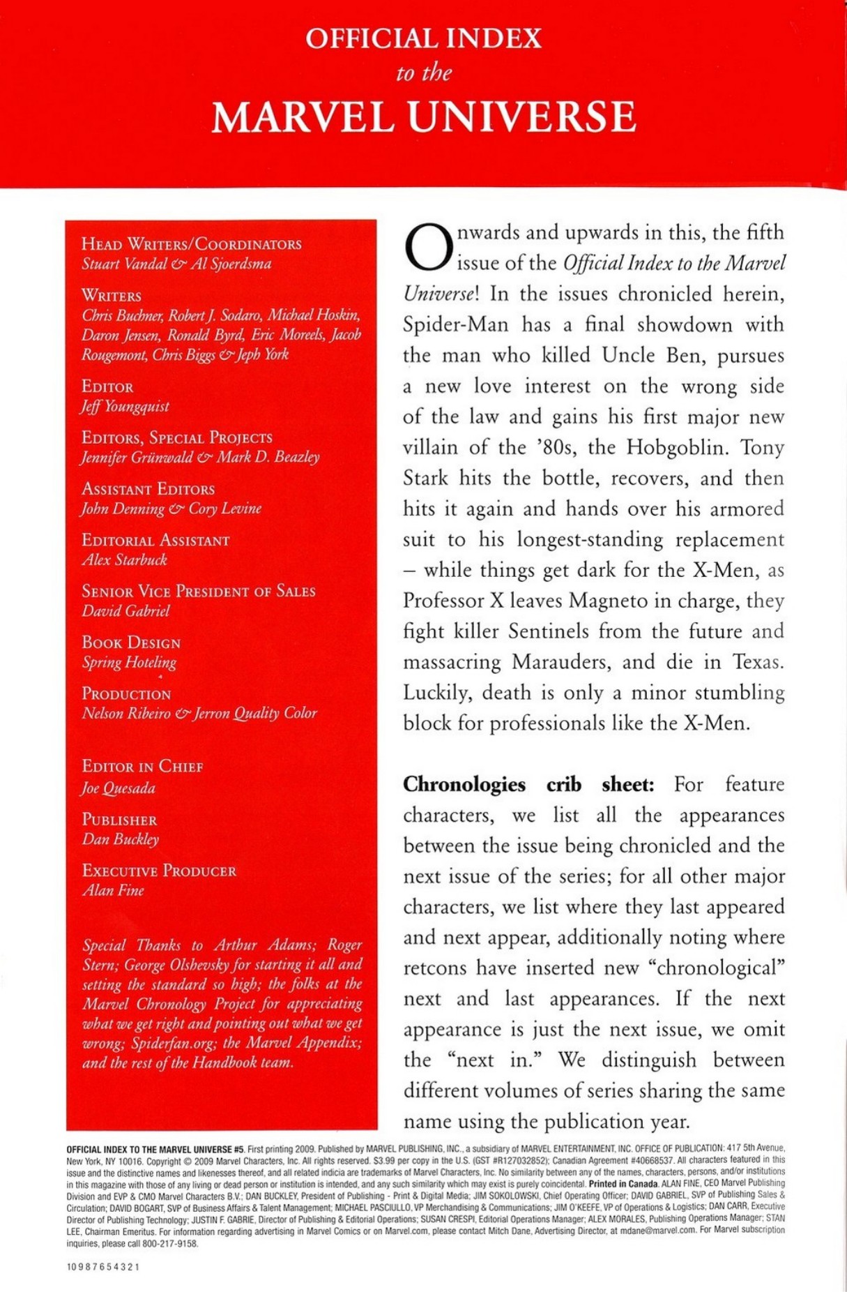 Read online Official Index to the Marvel Universe comic -  Issue #5 - 2