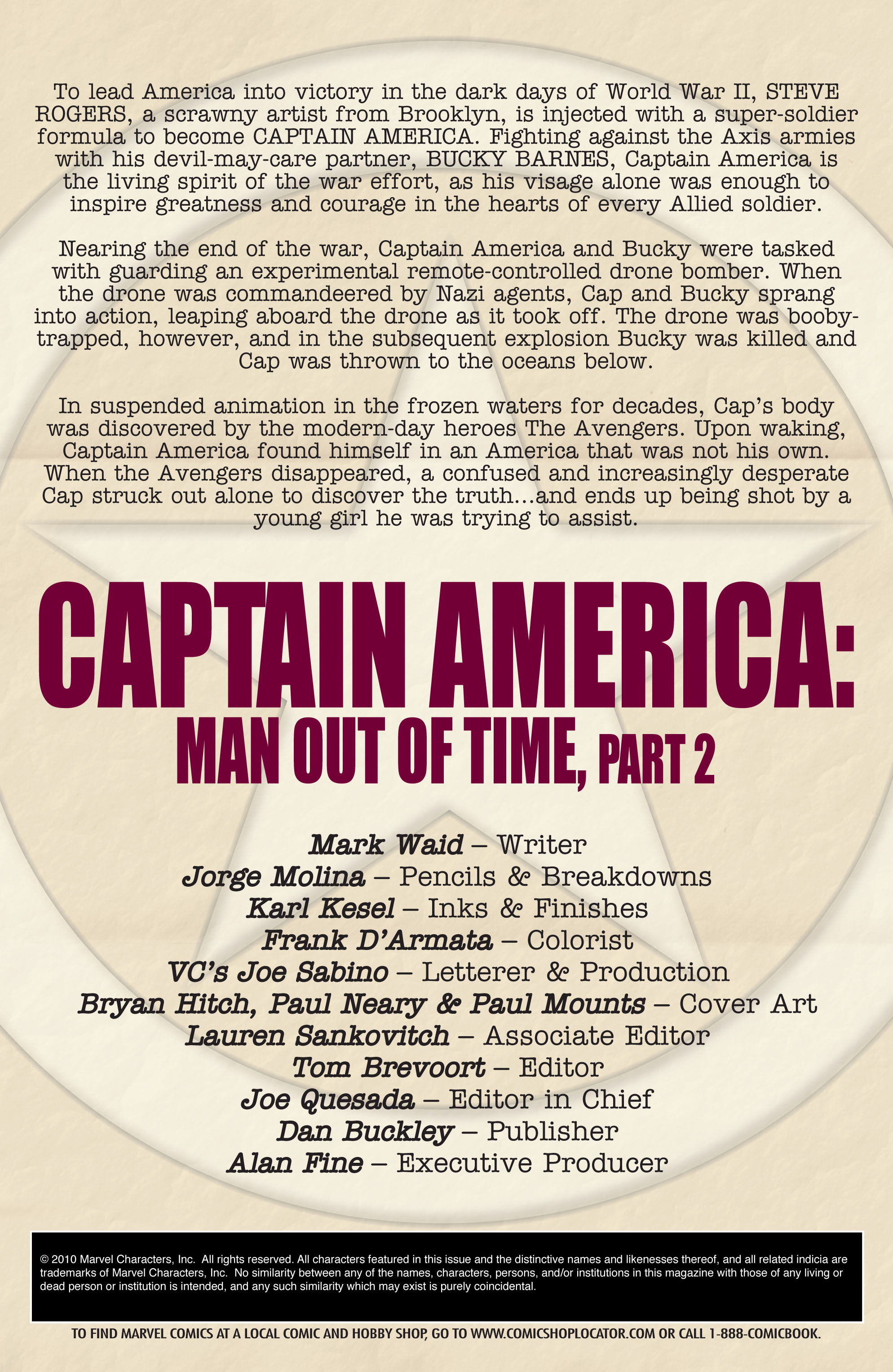 Captain America: Man Out of Time 2 Page 1