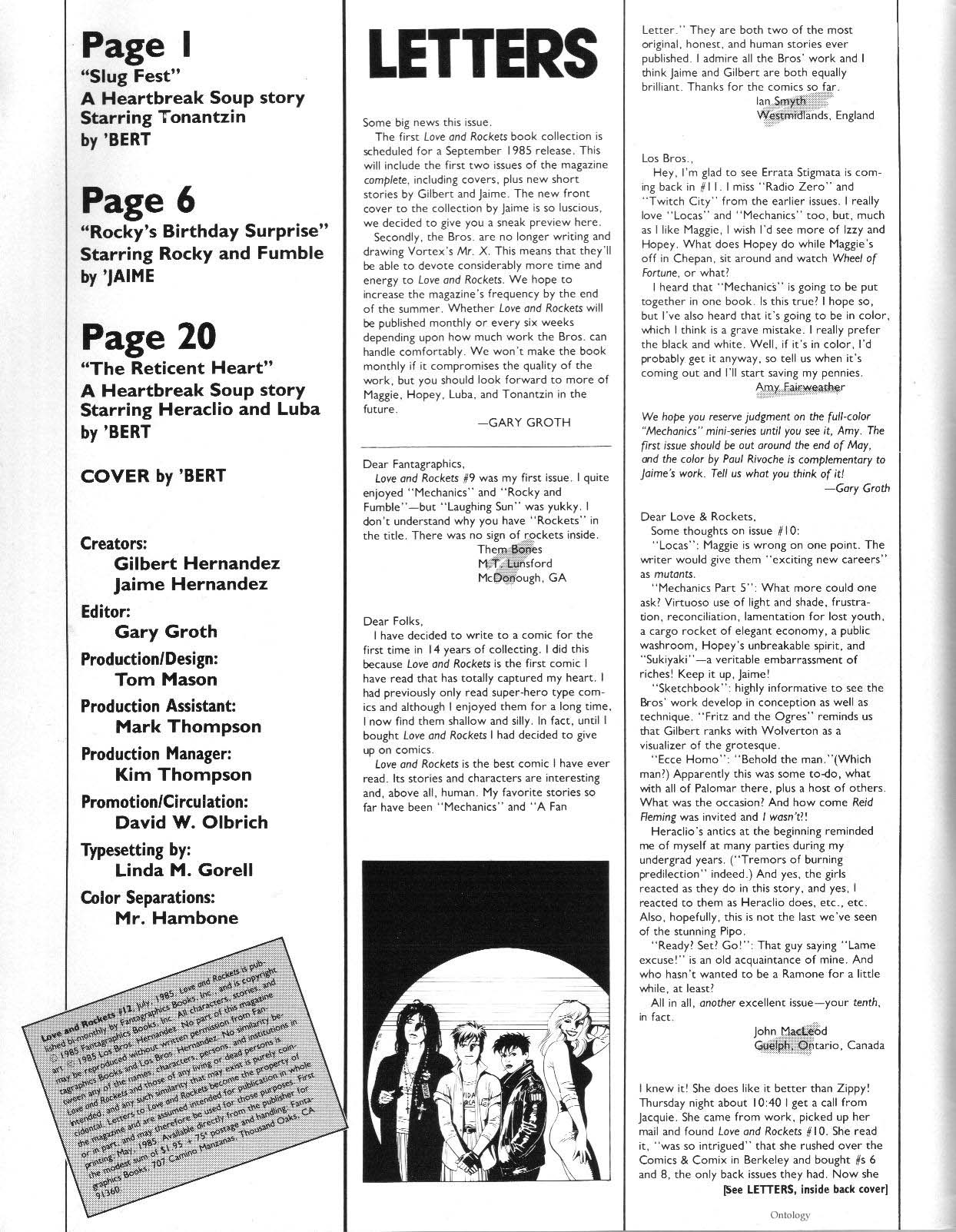 Read online Love and Rockets (1982) comic -  Issue #12 - 2