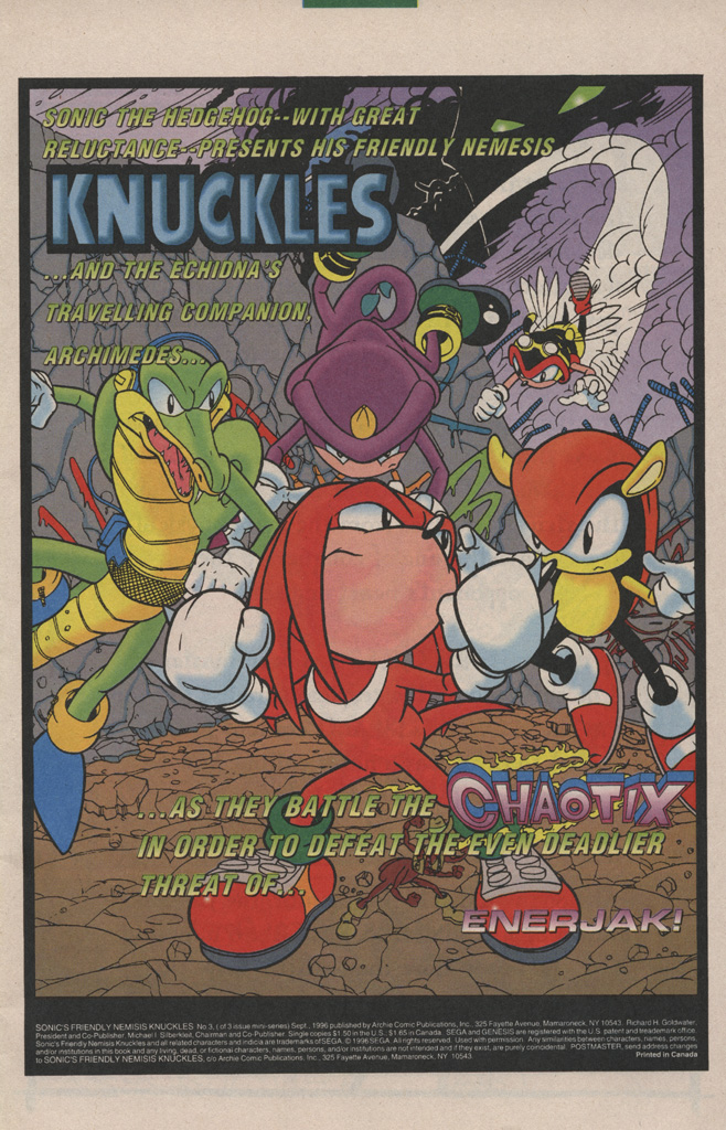 Read online Sonic's Friendly Nemesis, Knuckles comic -  Issue #3 - 3