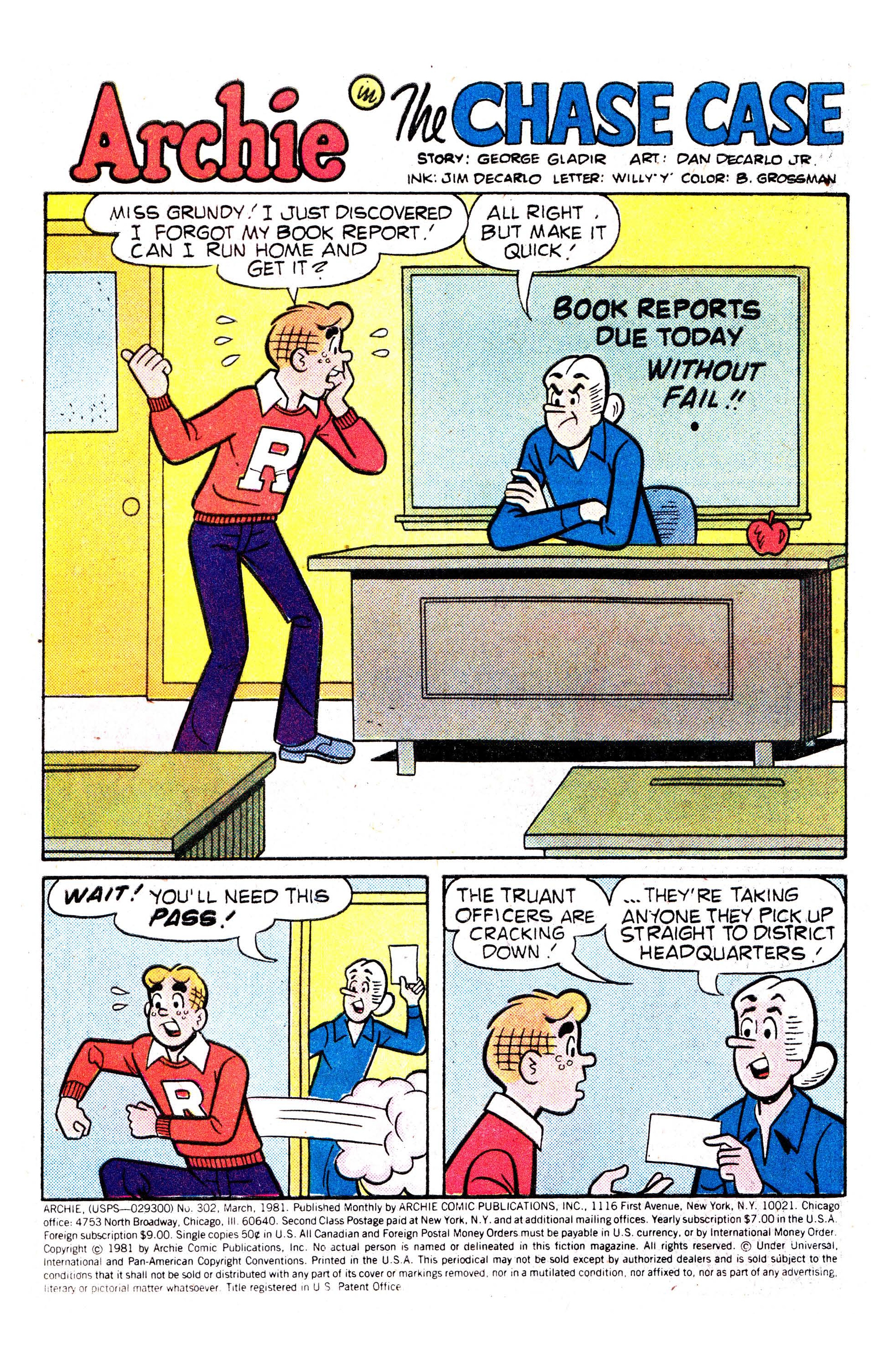 Read online Archie (1960) comic -  Issue #302 - 2