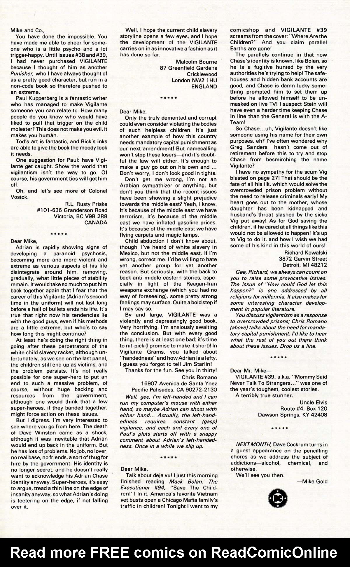 Read online Vigilante (1983) comic -  Issue #43 - 31