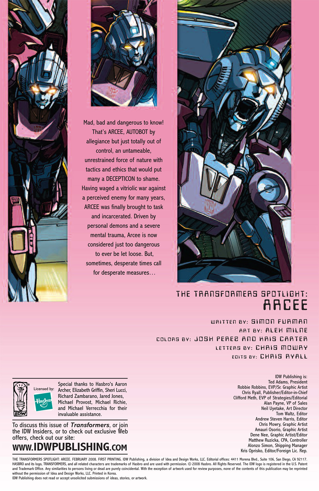 Read online Transformers: Spotlight - Arcee comic -  Issue # Full - 4