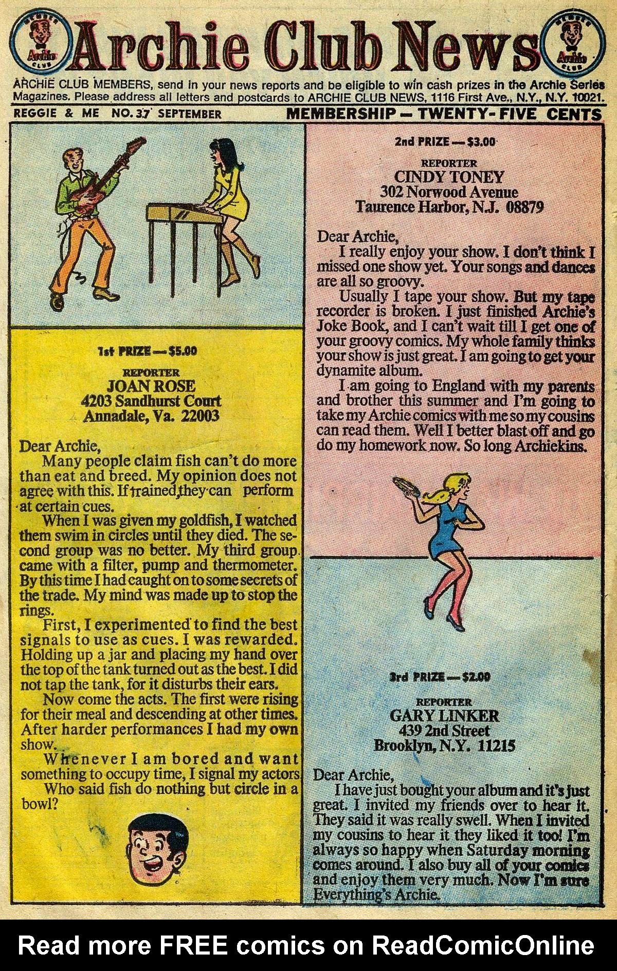 Read online Reggie and Me (1966) comic -  Issue #37 - 22