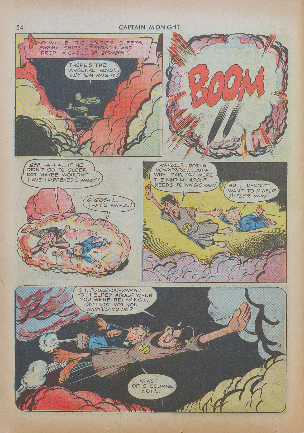 Read online Captain Midnight (1942) comic -  Issue #8 - 54