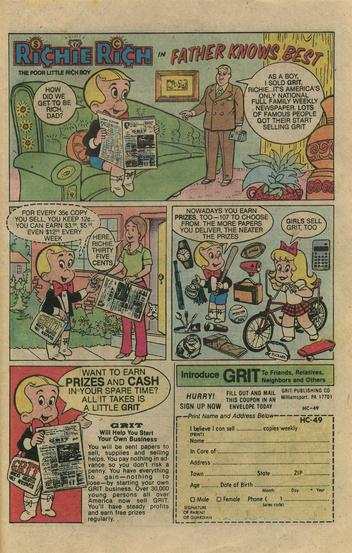 Read online Richie Rich & His Girl Friends comic -  Issue #1 - 49