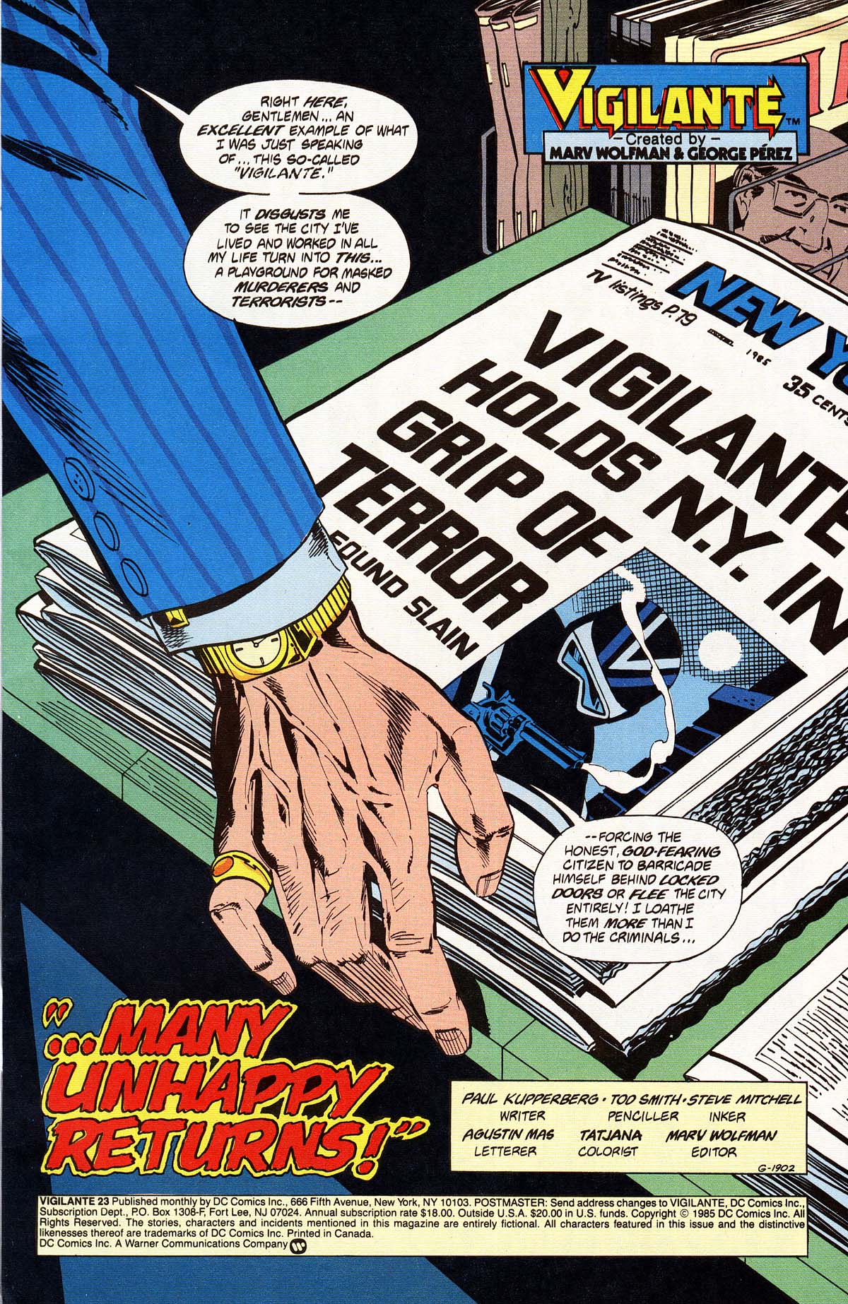 Read online Vigilante (1983) comic -  Issue #23 - 2